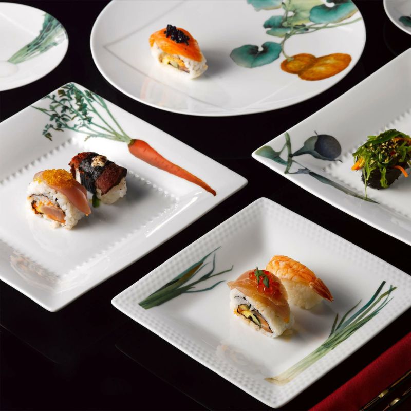 Noritake Square Plate 23.2Cm-Kyoka Shunsai Carrot