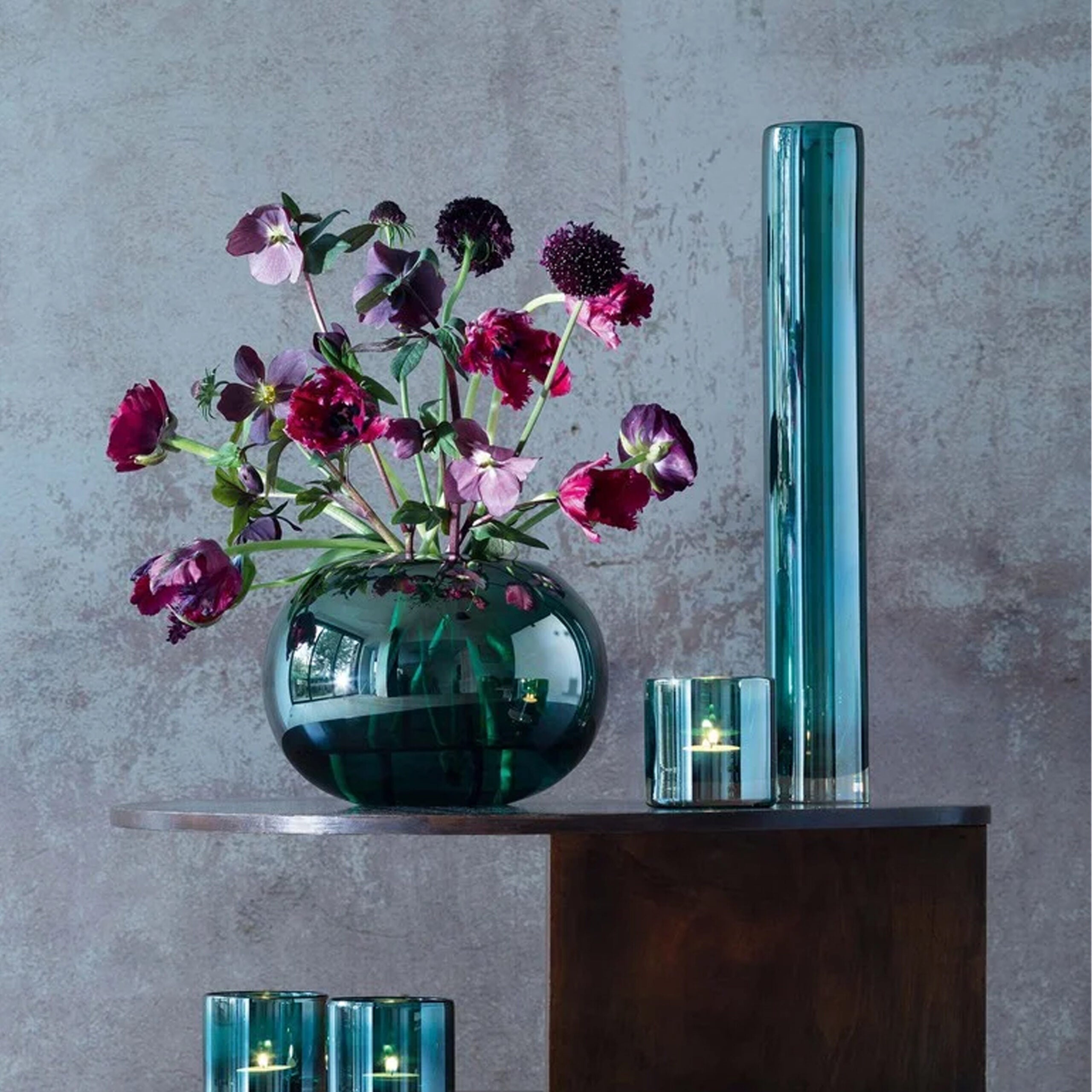 LSA Epoque Vase H48cm Peacock/Lustre