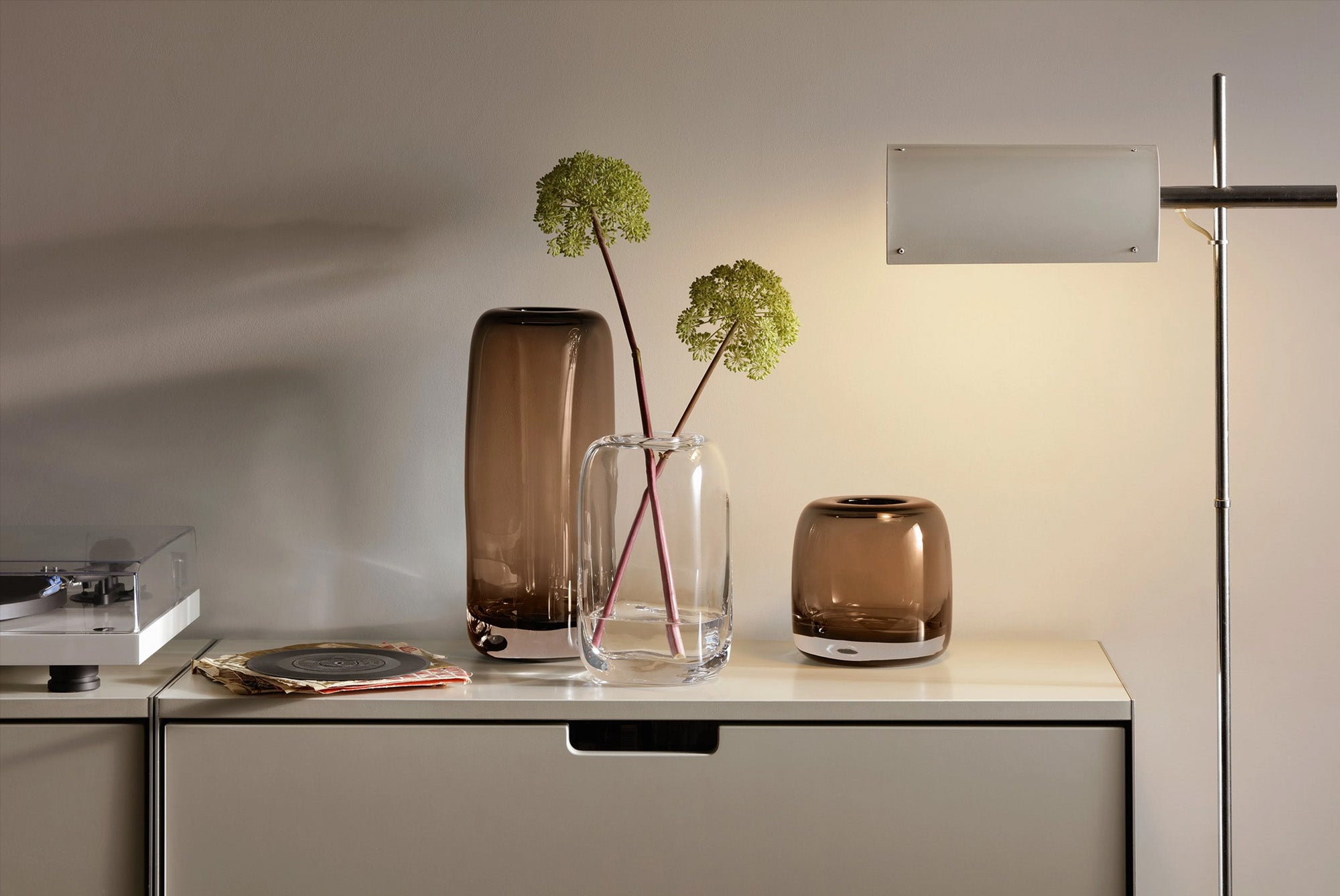 Melt Vase H34cm Mushroom Brown