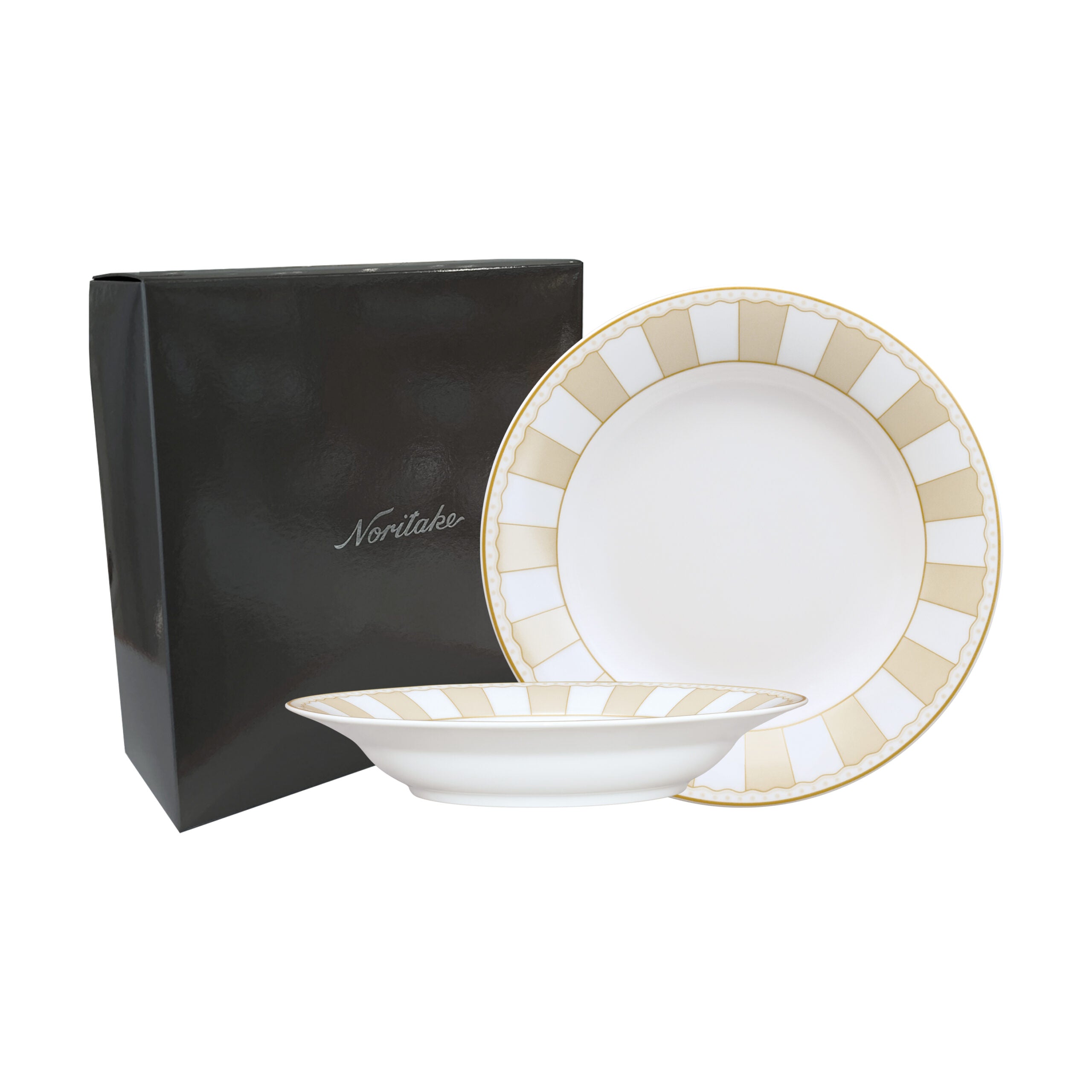 Noritake 2Pcs Large Soup Plate With Gift Box – Carnivale Champagne