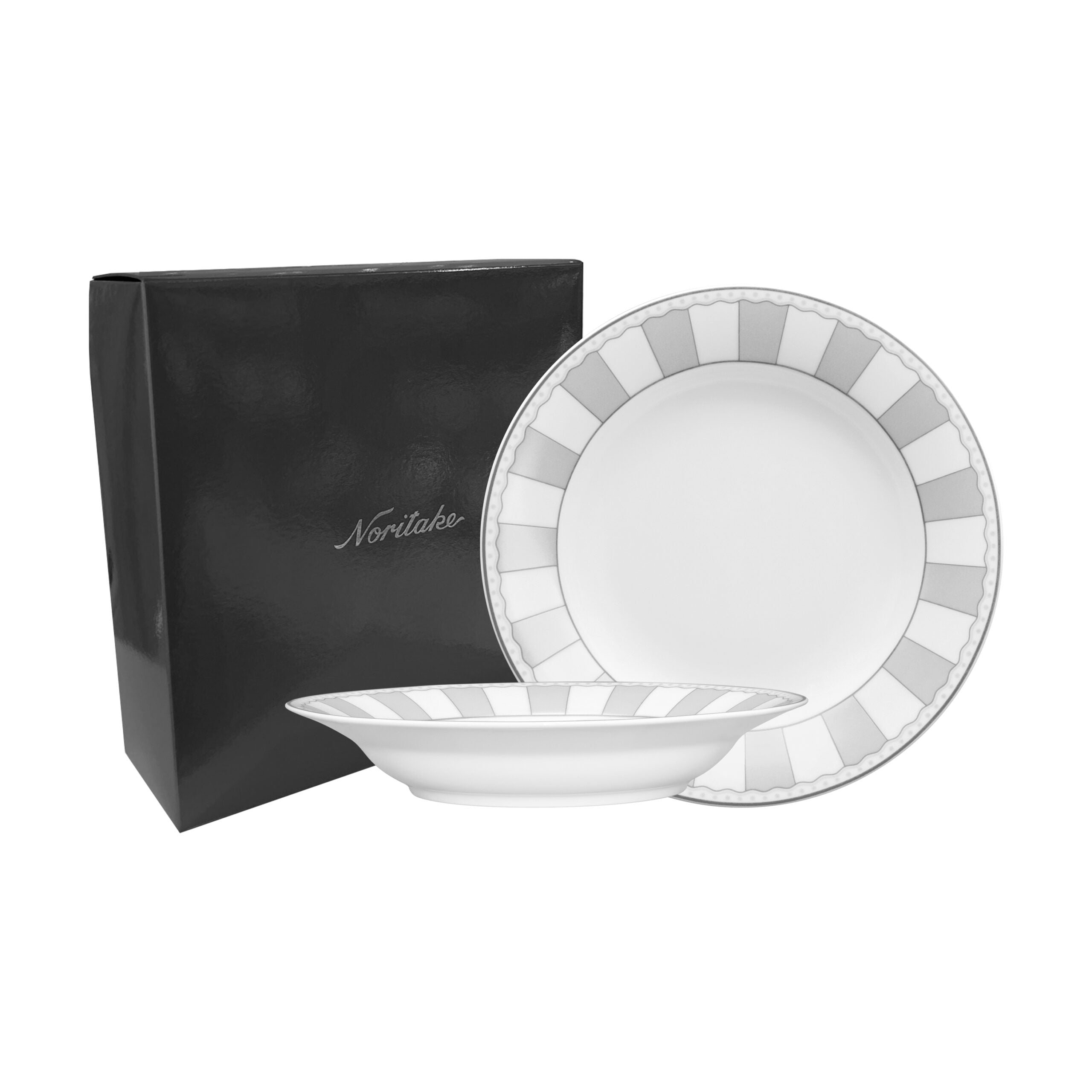 Noritake 2Pcs Large Soup Plate With Gift Box – Carnivale Moonlight