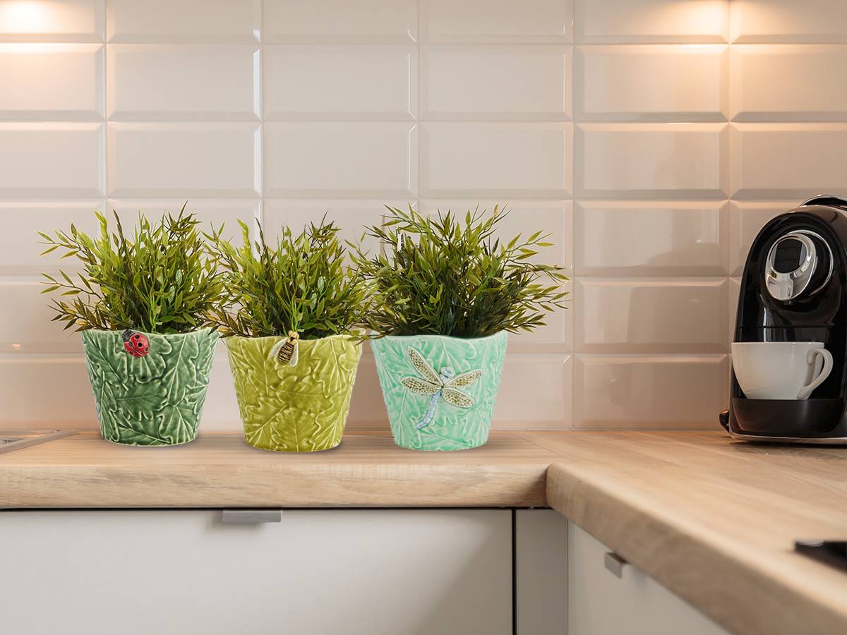 Bordallo Pinheiro 3 Vases Fly Insects Set - Garden of Insects