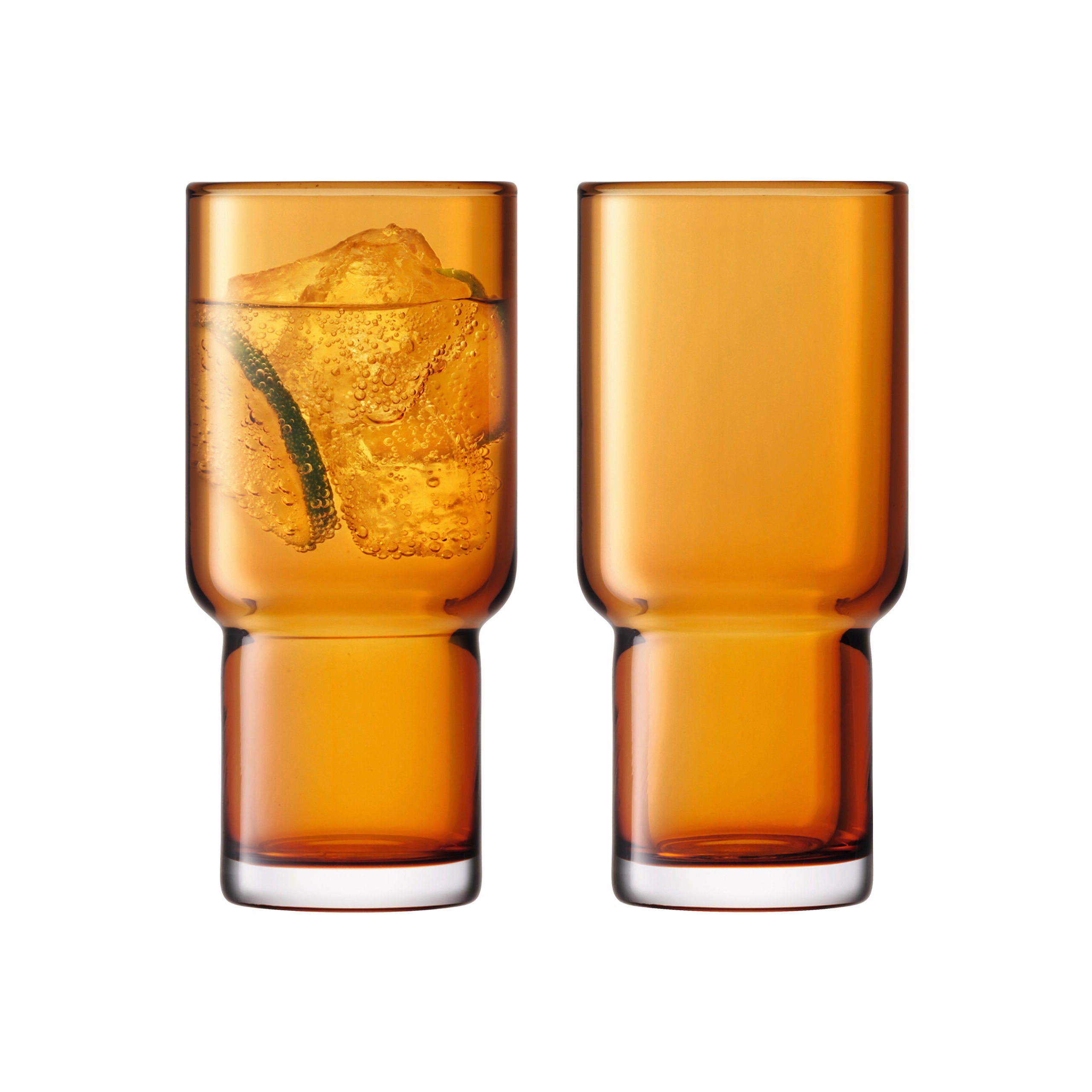 LSA International 2Pcs Set Utility Highball 390ML - Amber