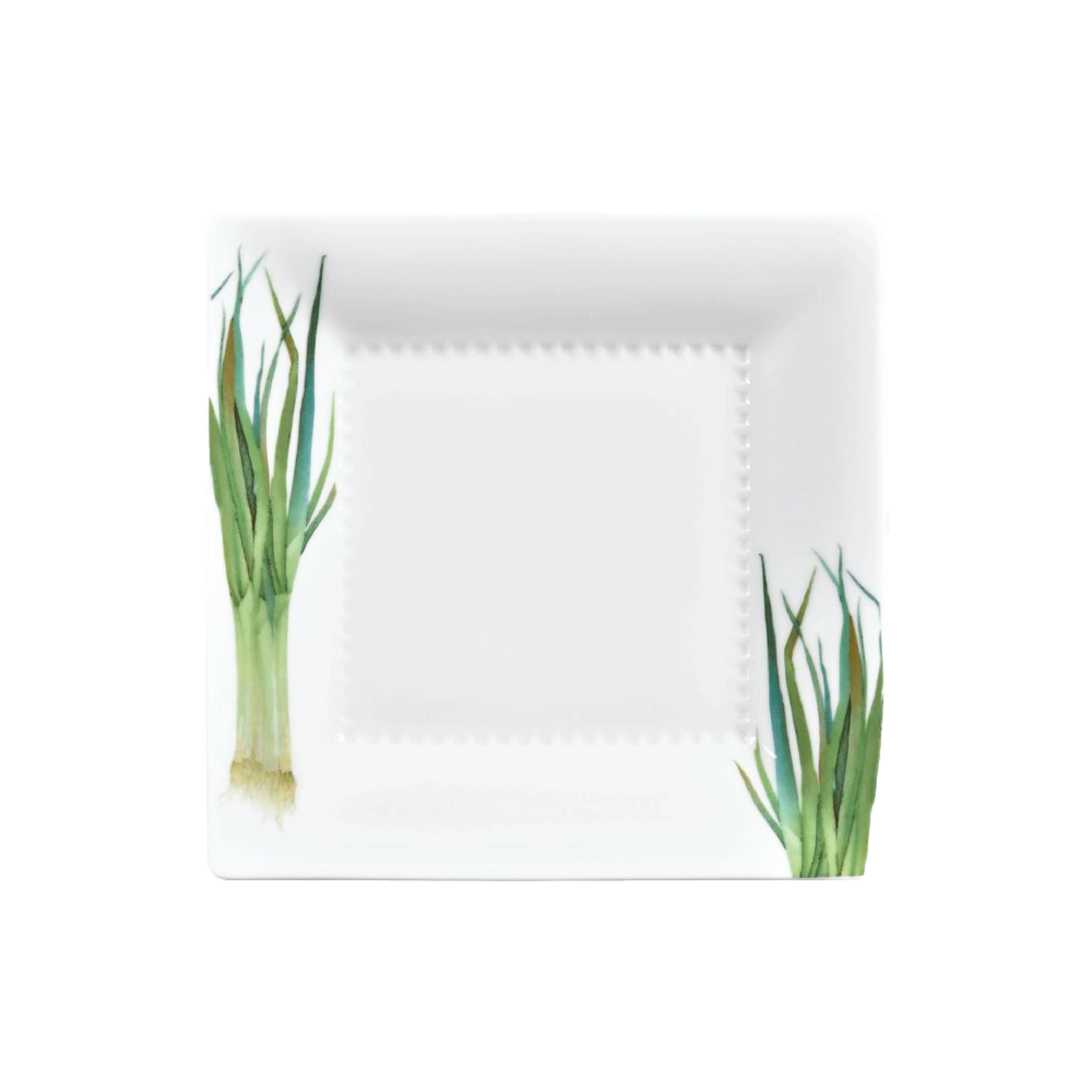 Noritake Square Plate 23.2Cm-Kyoka Shunsai Long Green Onion