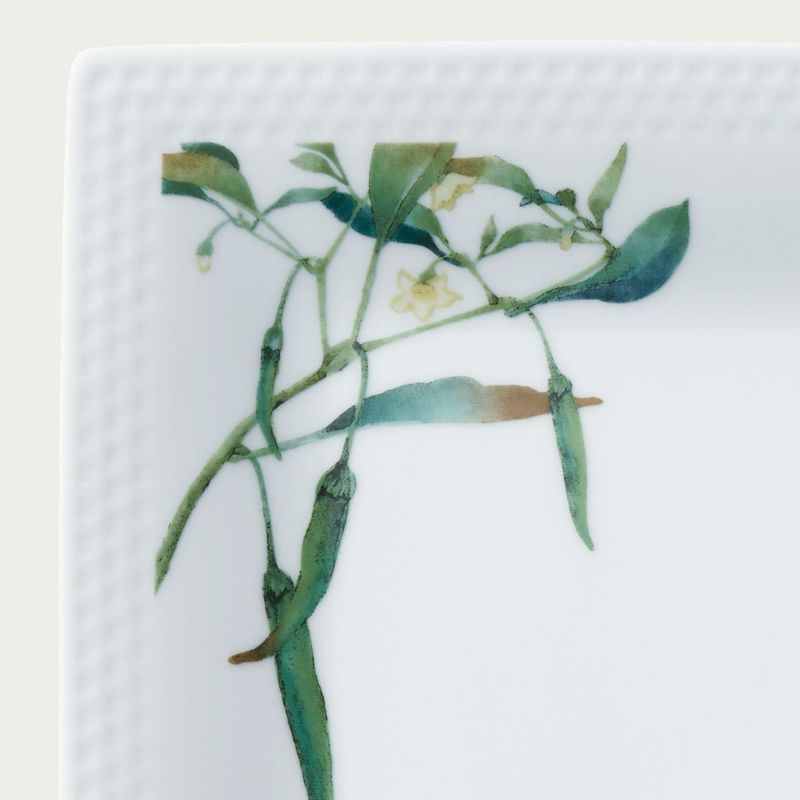 Noritake Square Plate 19.2Cm-Kyoka Shunsai Green Chilli