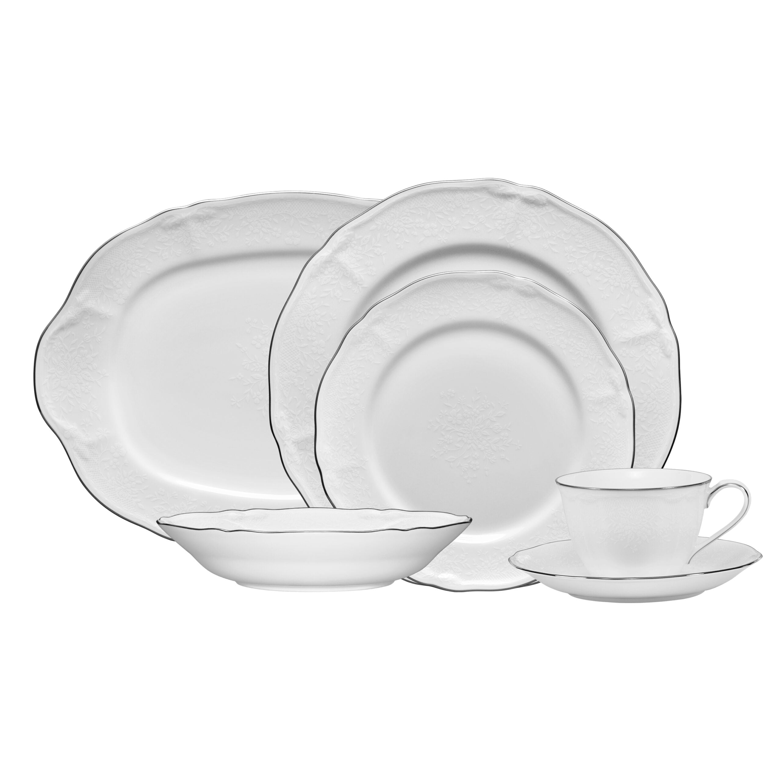 Noritake 33Pcs Dinner Set with Teapot for 6 Person - Princess Bouquet