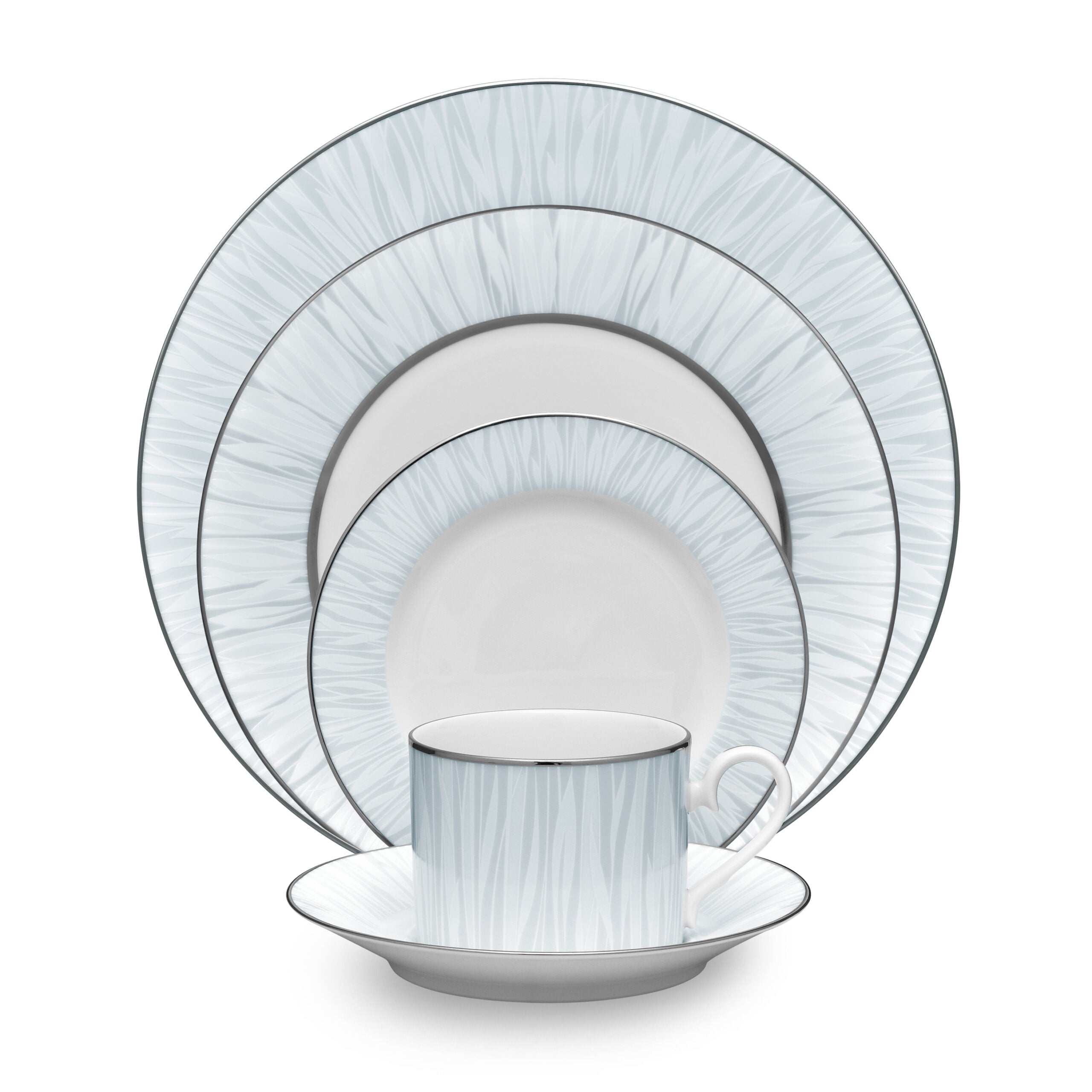 Noritake 96Pcs Dinner & Tea Set for 12 Person - Glacier Platinum