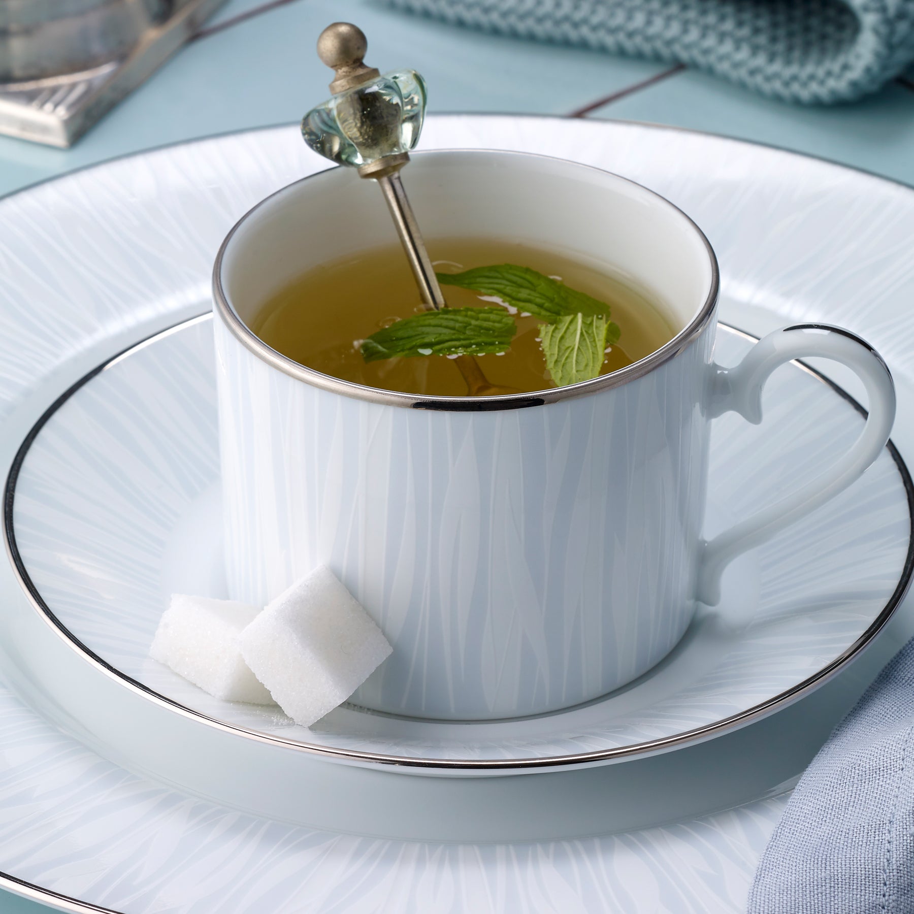 Noritake 96Pcs Dinner & Tea Set for 12 Person - Glacier Platinum