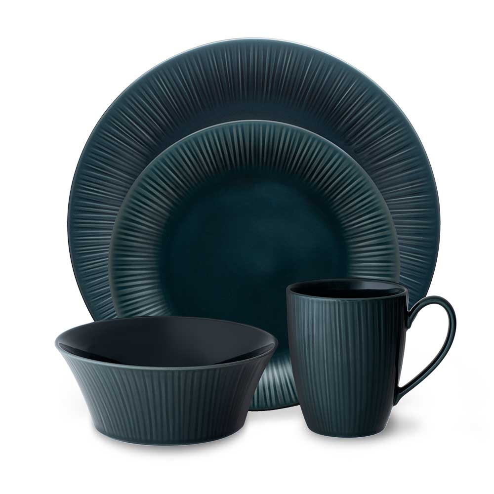 Noritake 16Pcs Dinner Set For 4 Person-Conifere Teal