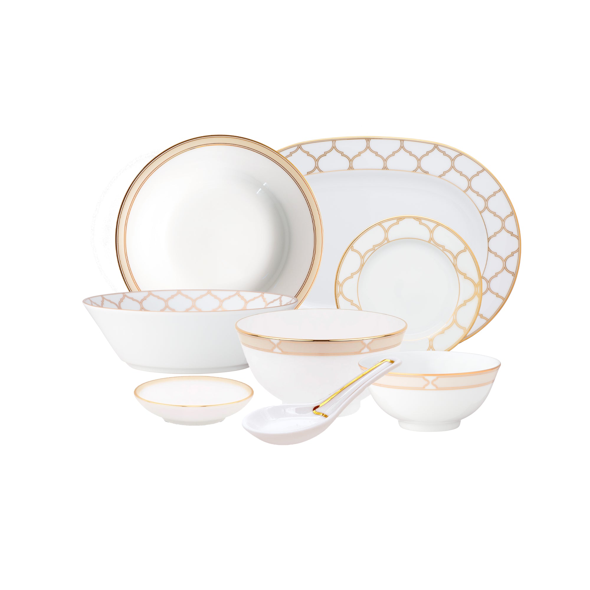 Noritake 34Pcs Asian Dinner Set - Eternal Palace Gold