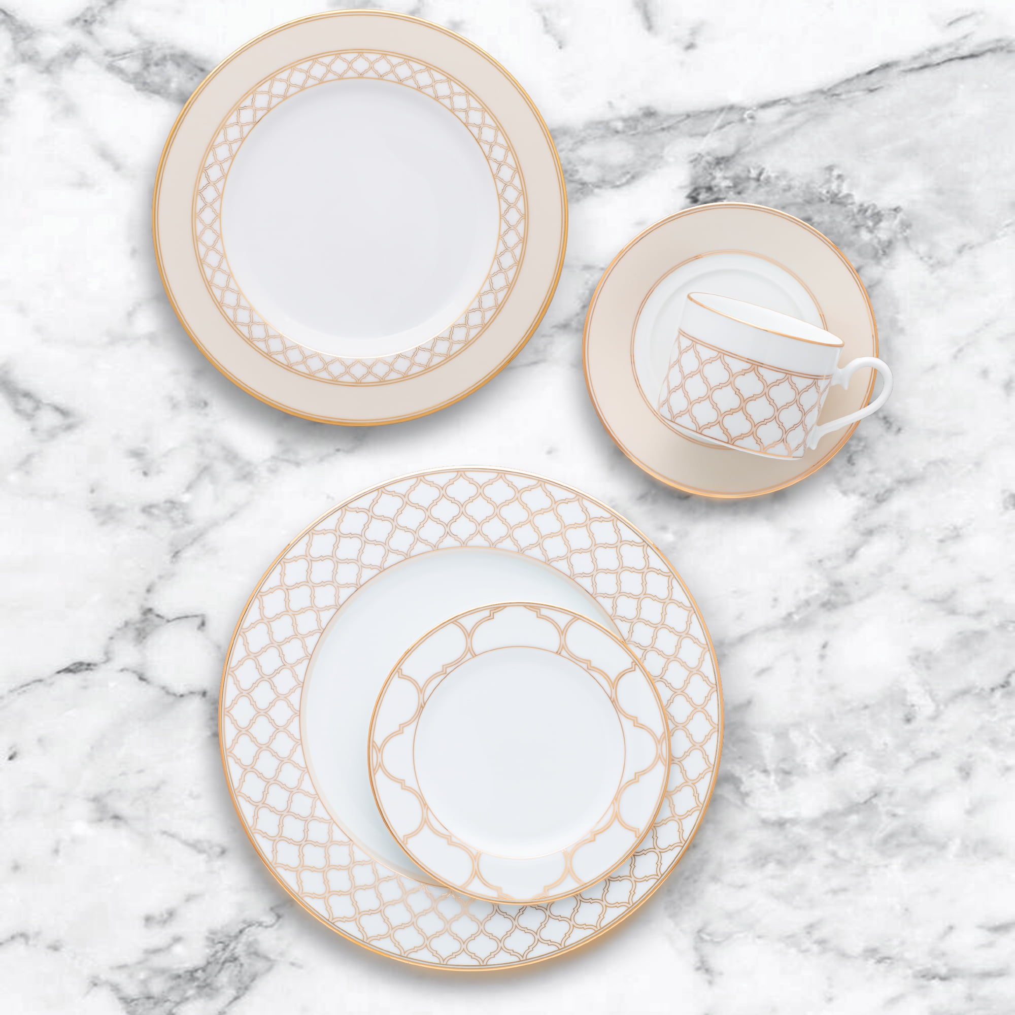 Noritake 20Pcs Dinner Set for 4 Person - Eternal Palace Gold