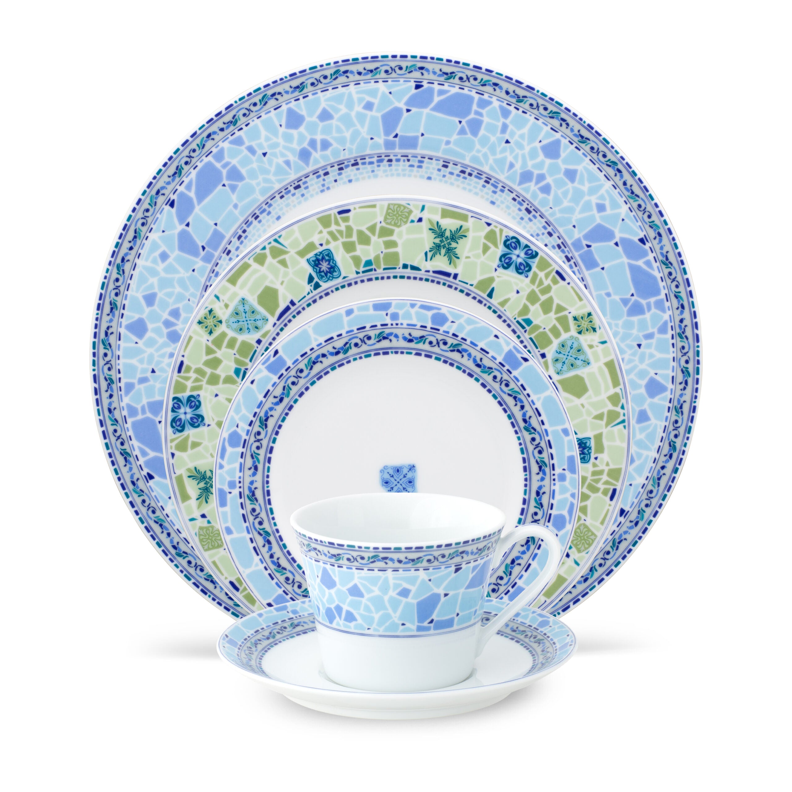Noritake 96Pcs Dinner & Tea Set for 12 Person - Aegean Dreams