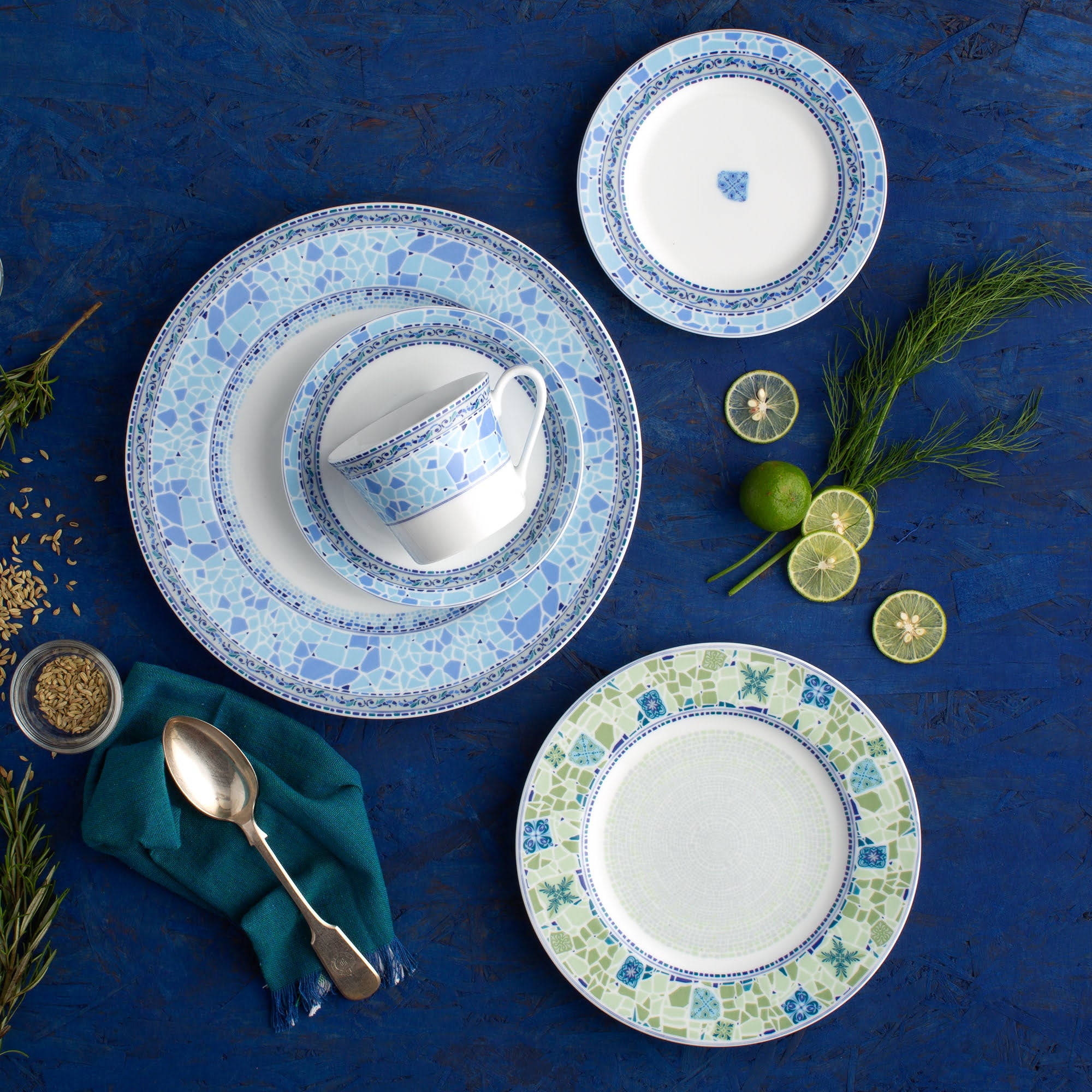 Noritake 47Pcs Dinner & Tea Set for 8 Person - Aegean Dreams