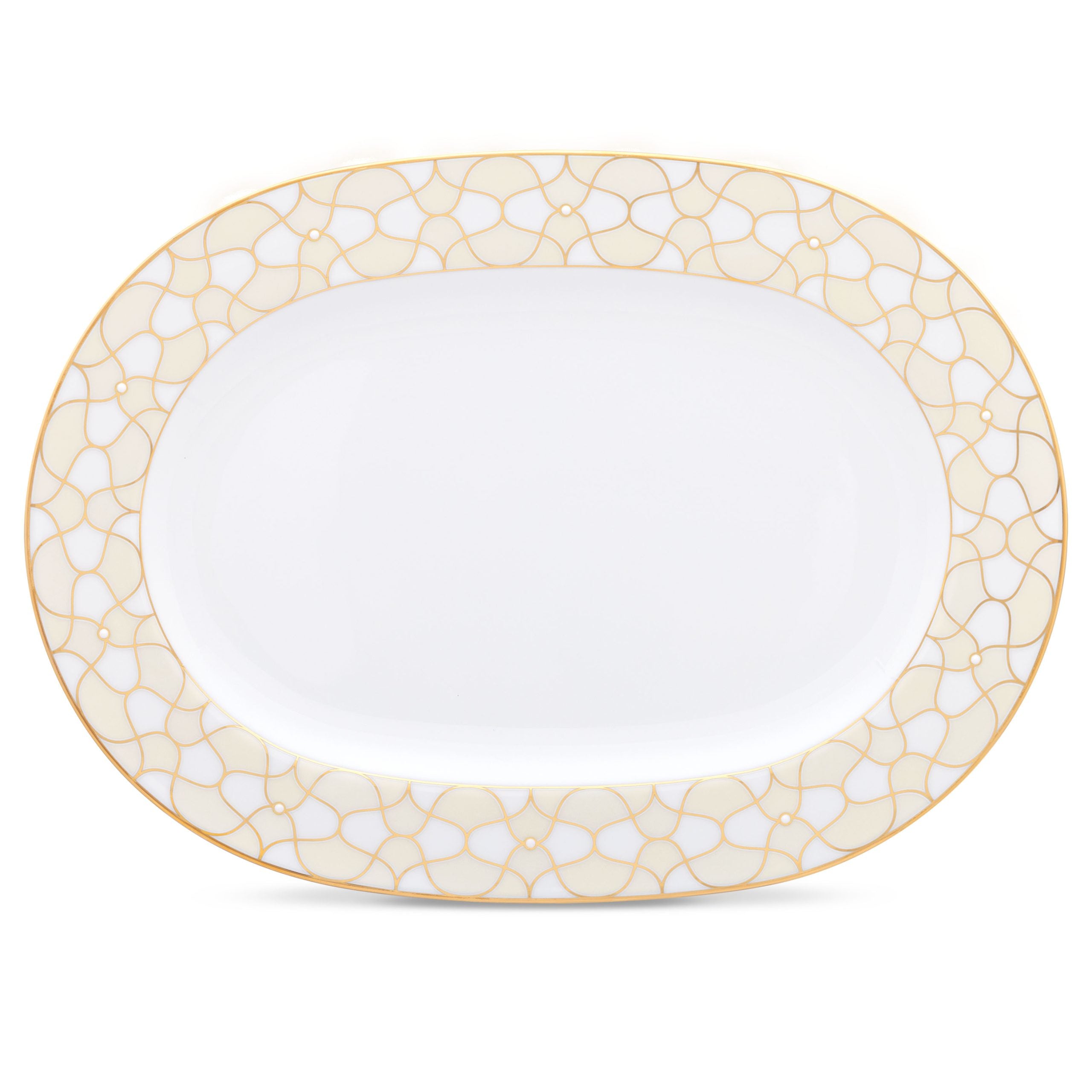 Noritake 96Pcs Dinner & Tea Set for 12 Person - Ripple Gold