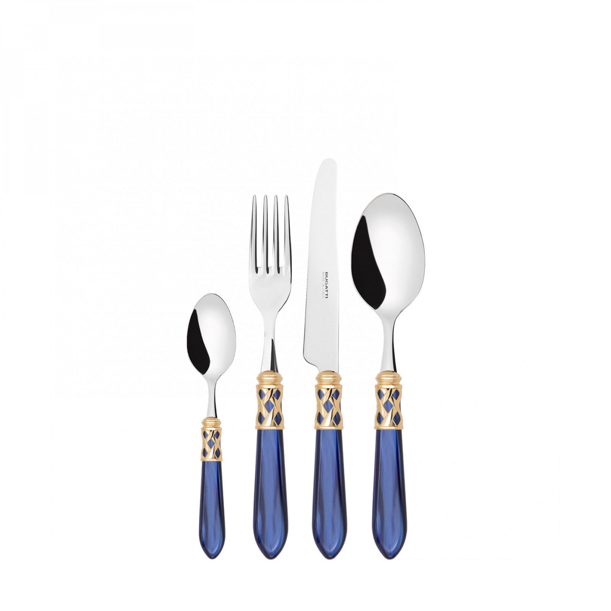 24PCS CUTLERY SET - 18/10 - GOLD BLUE HANDLE