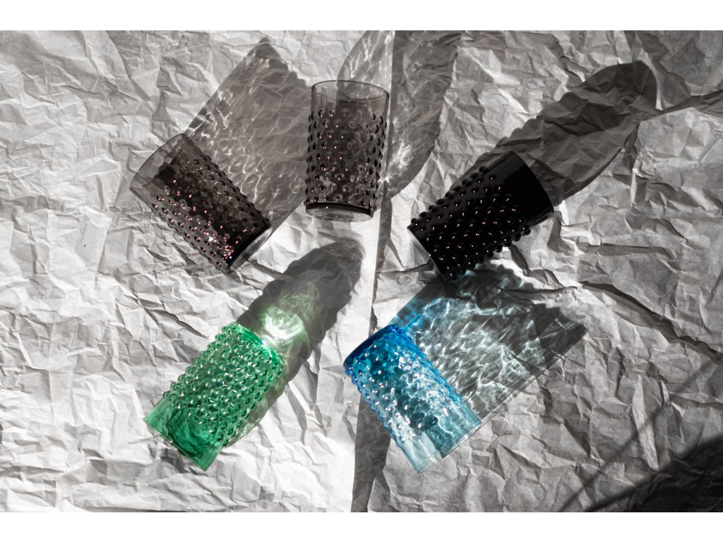 Klimchi Hobnail 6Pcs Tumbler Set 200Ml (Underlay Dark Green )