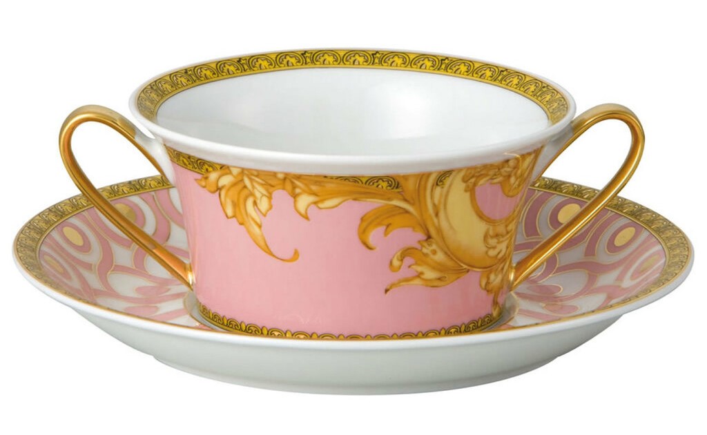Cream Soup Cup & Saucer-Versace Asian Dream