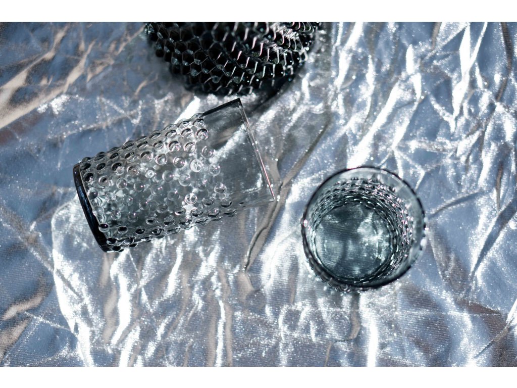 Klimchi Hobnail 6Pcs Tumbler Set 200Ml (Grey Smoke )