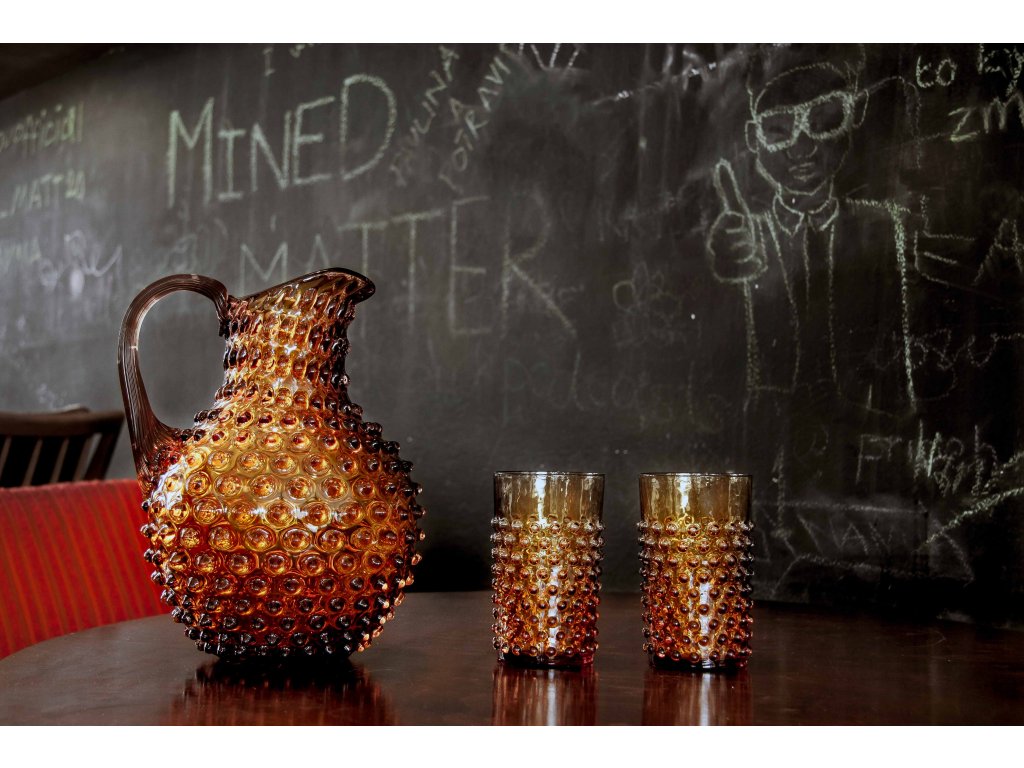 Klimchi Hobnail 6Pcs Tumbler Set 200Ml (Amber)