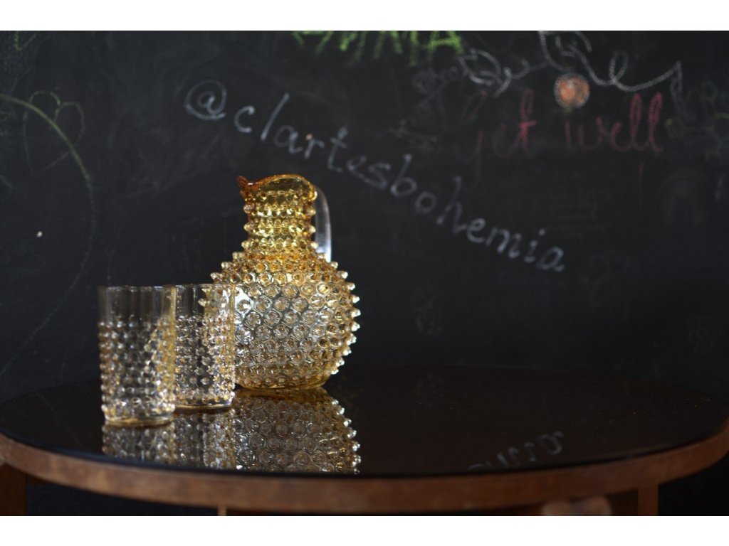 Klimchi Hobnail 6Pcs Tumbler Set 200Ml (Underlay Amber)