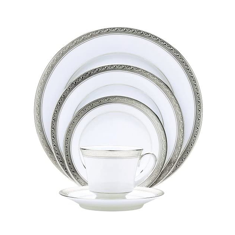 Noritake 96Pcs Dinner & Tea Set for 12 Person - Crestwood Platinum