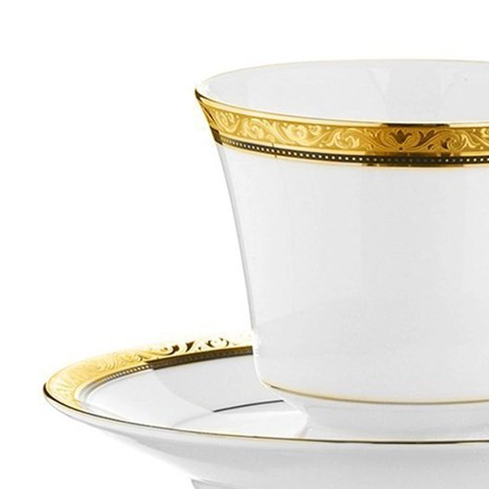 Noritake 33Pcs Dinner Set with Teapot for 6 Person - Regent Gold