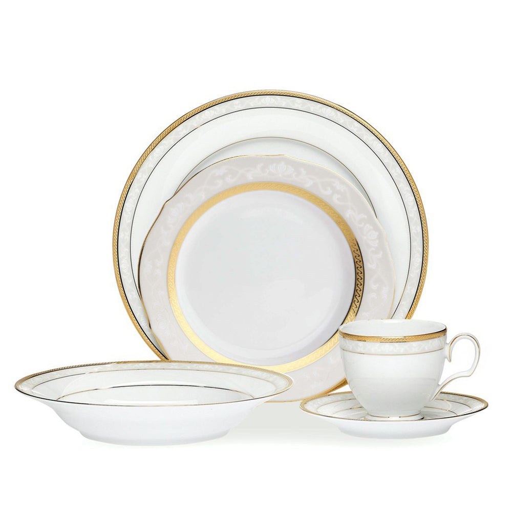 Noritake 20Pcs Dinner Set (Accent Plate) For 4 Person-Hampshire Gold