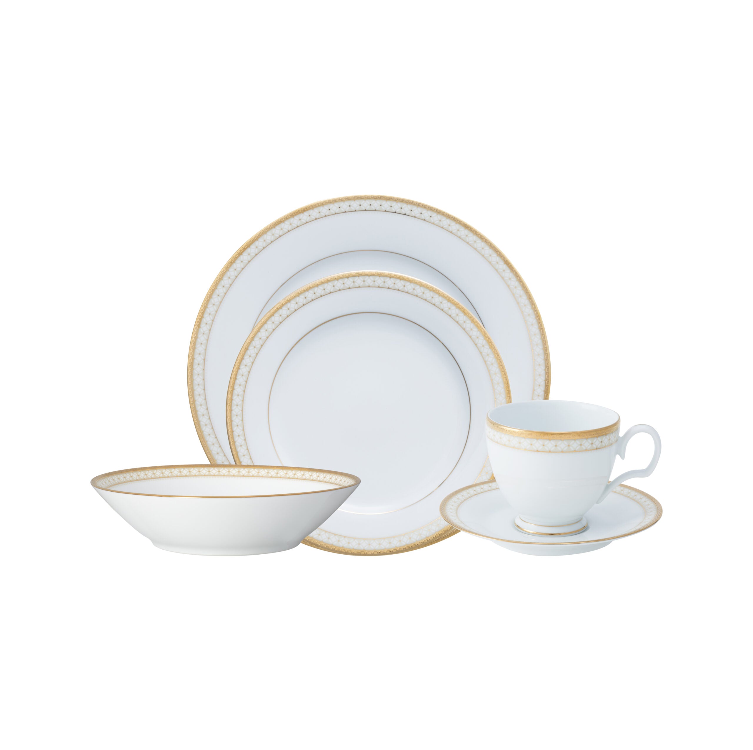 Noritake 47Pcs Dinner & Tea Set for 8 Person – Rochester Gold