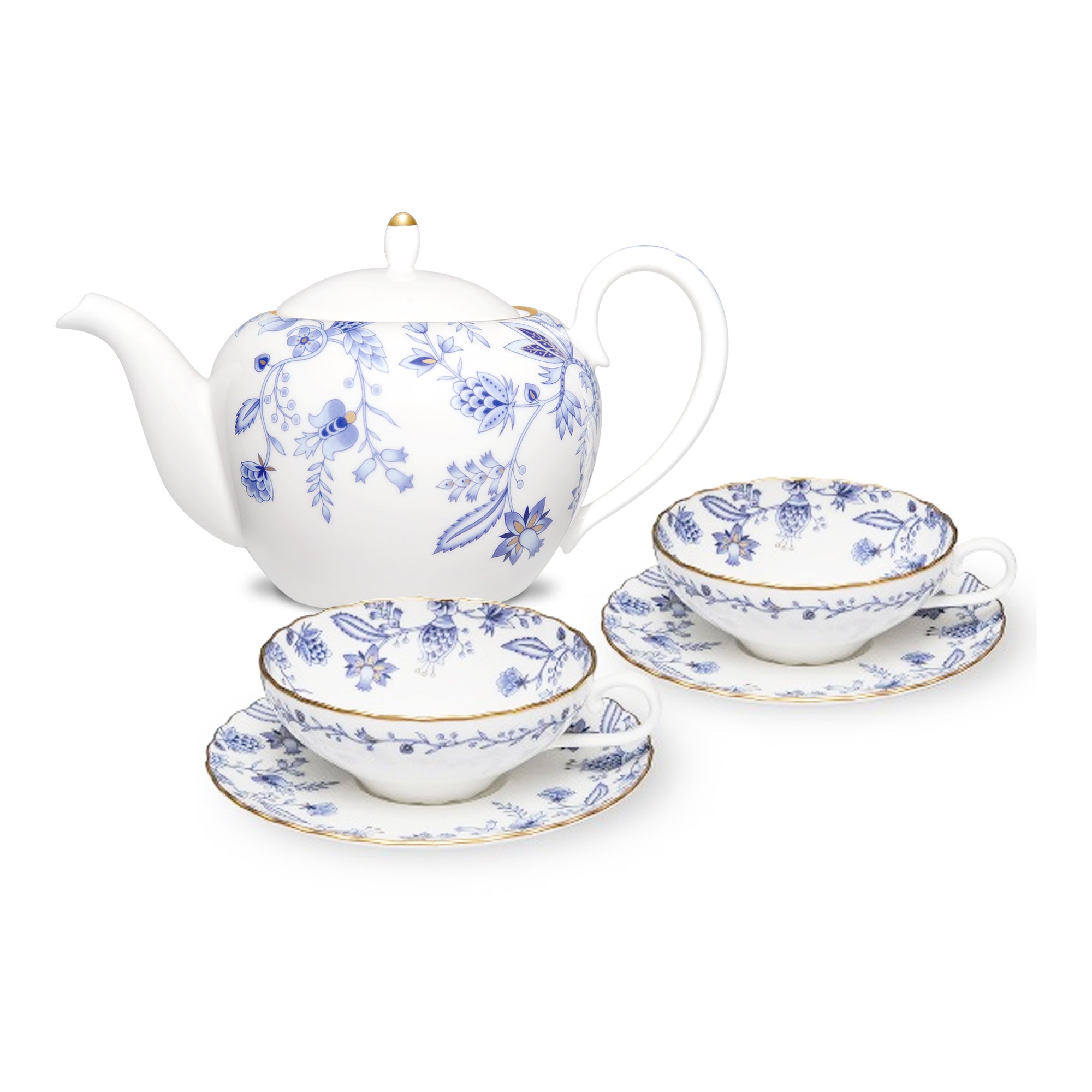 Noritake 6Pcs Tea for Two Set w/Gift Box - Blue Sorrentino