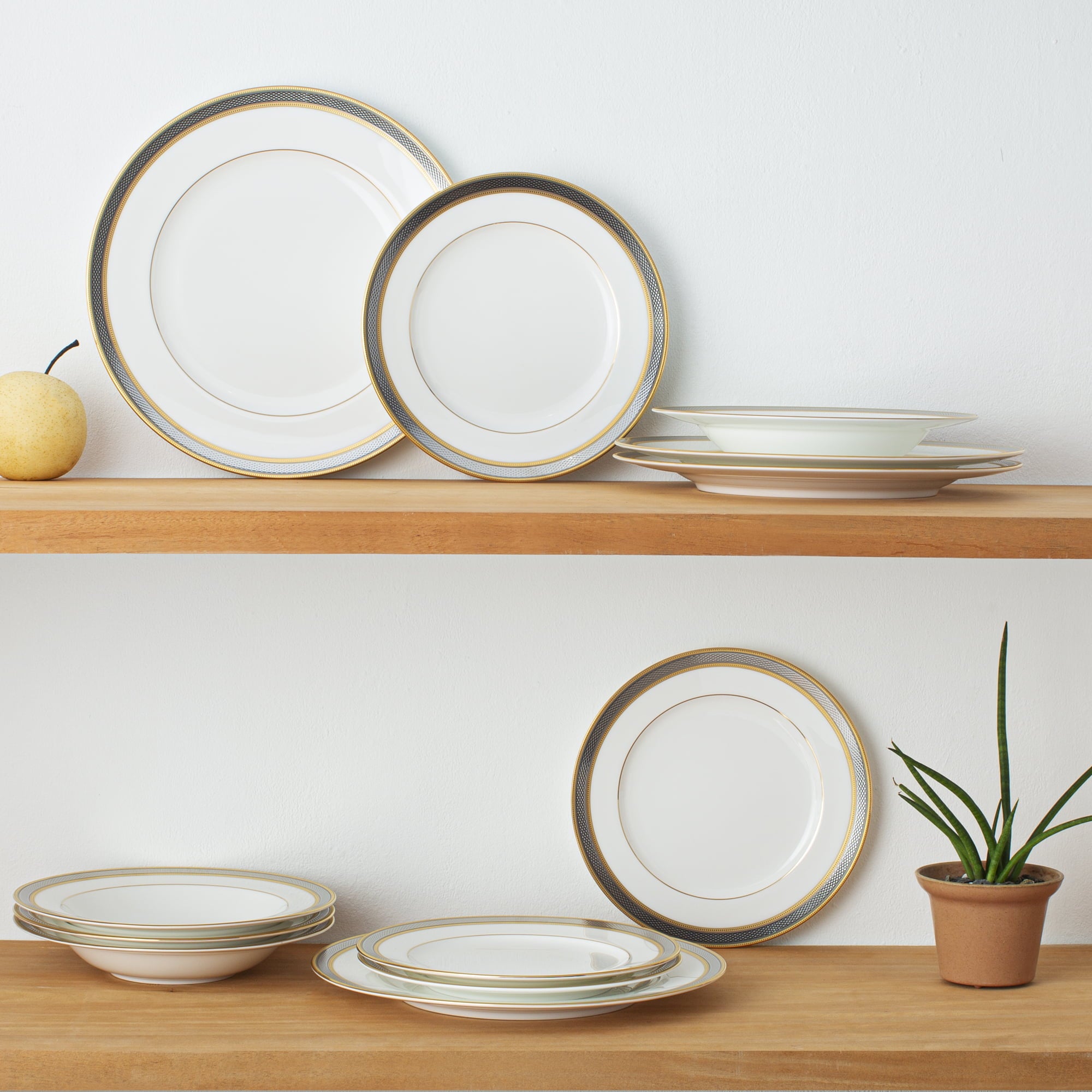 Noritake 96Pcs Dinner & Tea Set for 12 Person - Brilliance