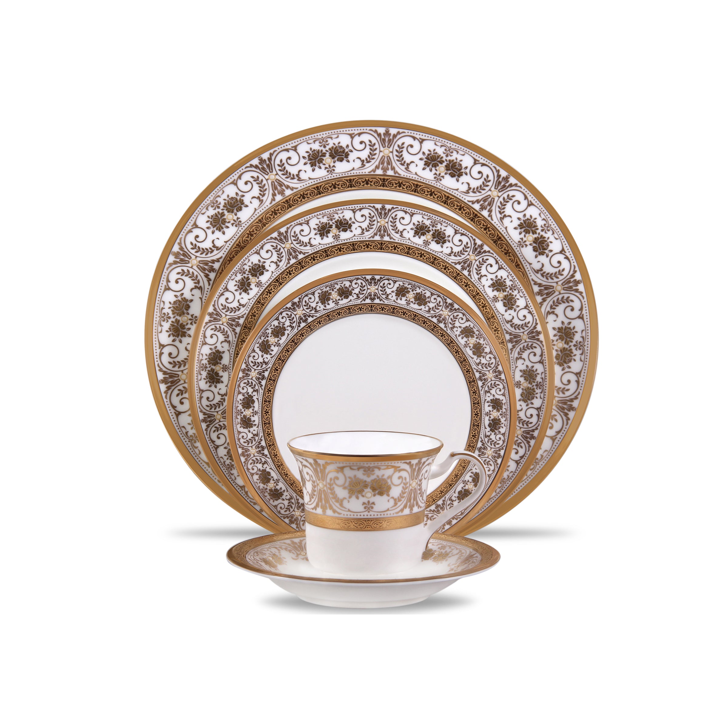 Noritake 96 Pcs Dinner And Tea Set for 12 Person - Georgian Palace