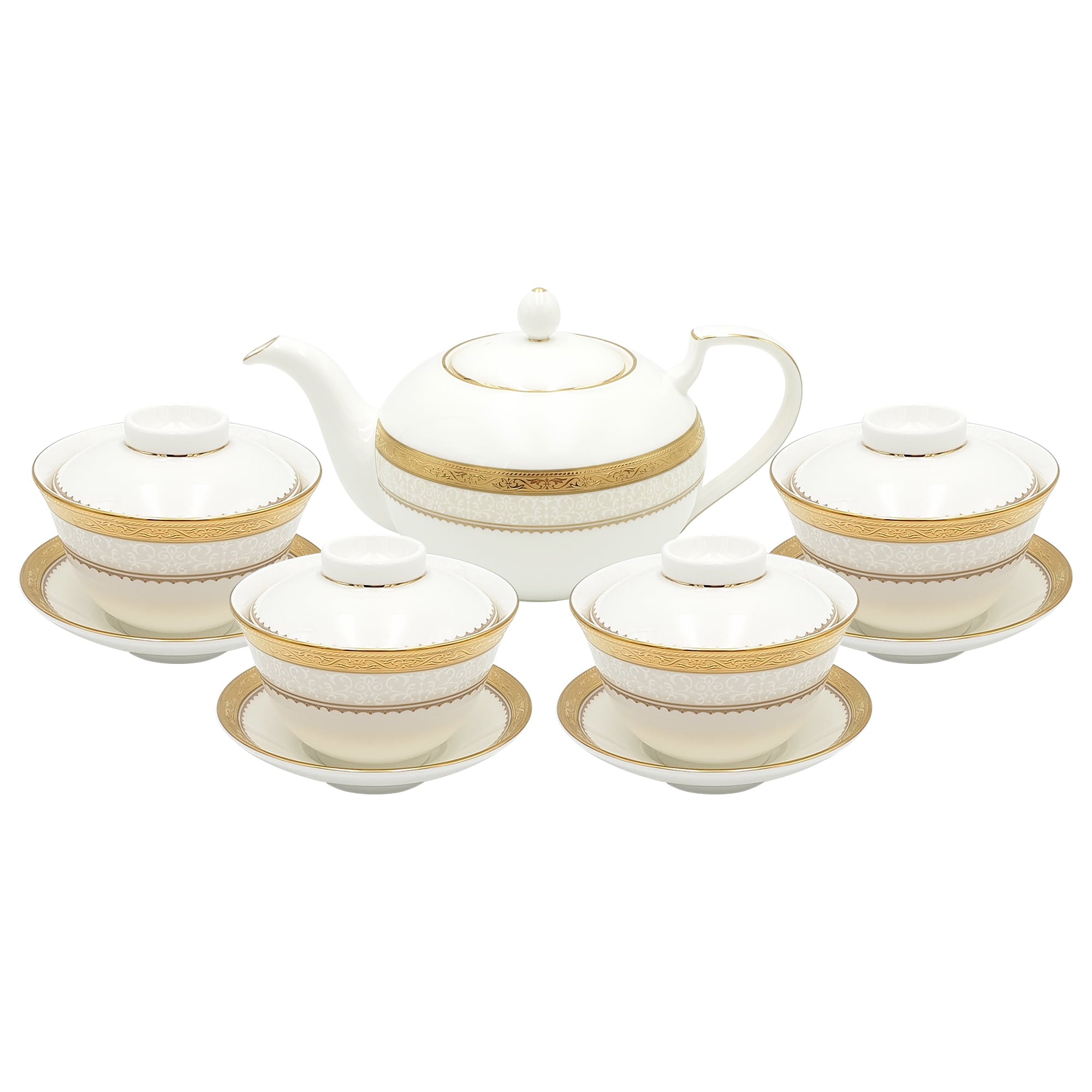 Noritake 14Pcs Chinese Tea Set- Odessa Gold