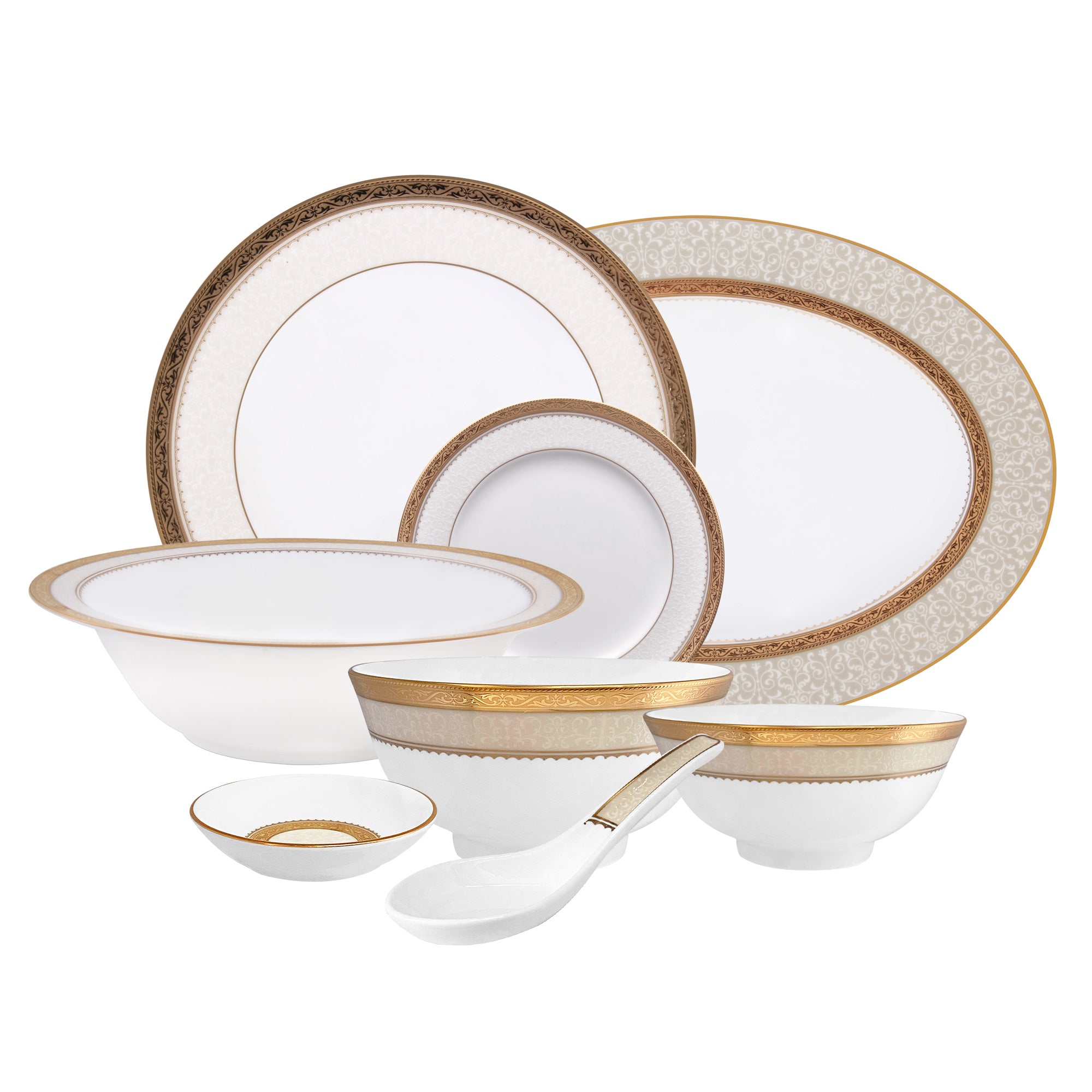 Noritake 34Pcs Asian Dinner Set - Odessa Gold