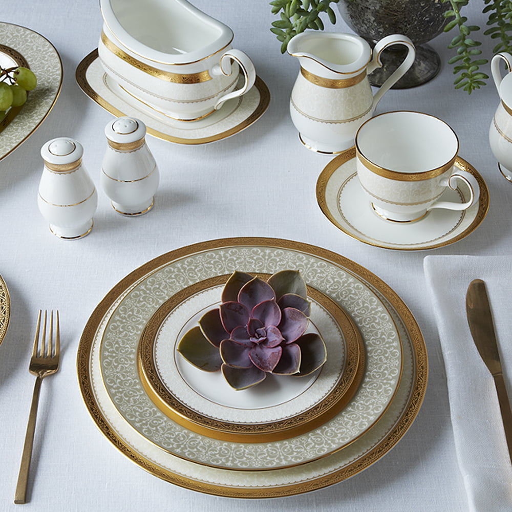 Noritake 96Pcs Dinner & Tea Set for 12 Person - Odessa Gold
