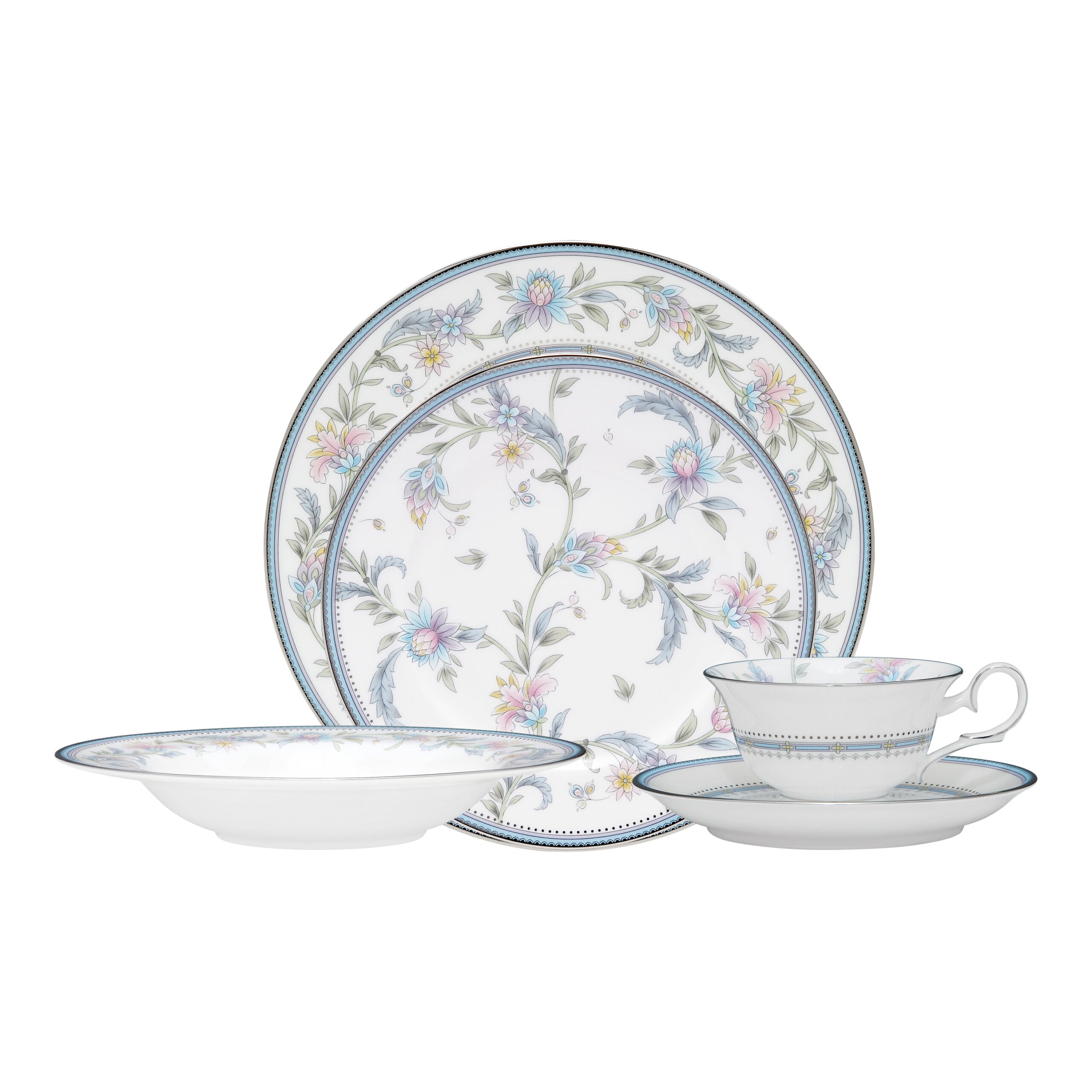 Noritake 47Pcs Dinner & Tea Set for 8 Person - Jardin Fleuri