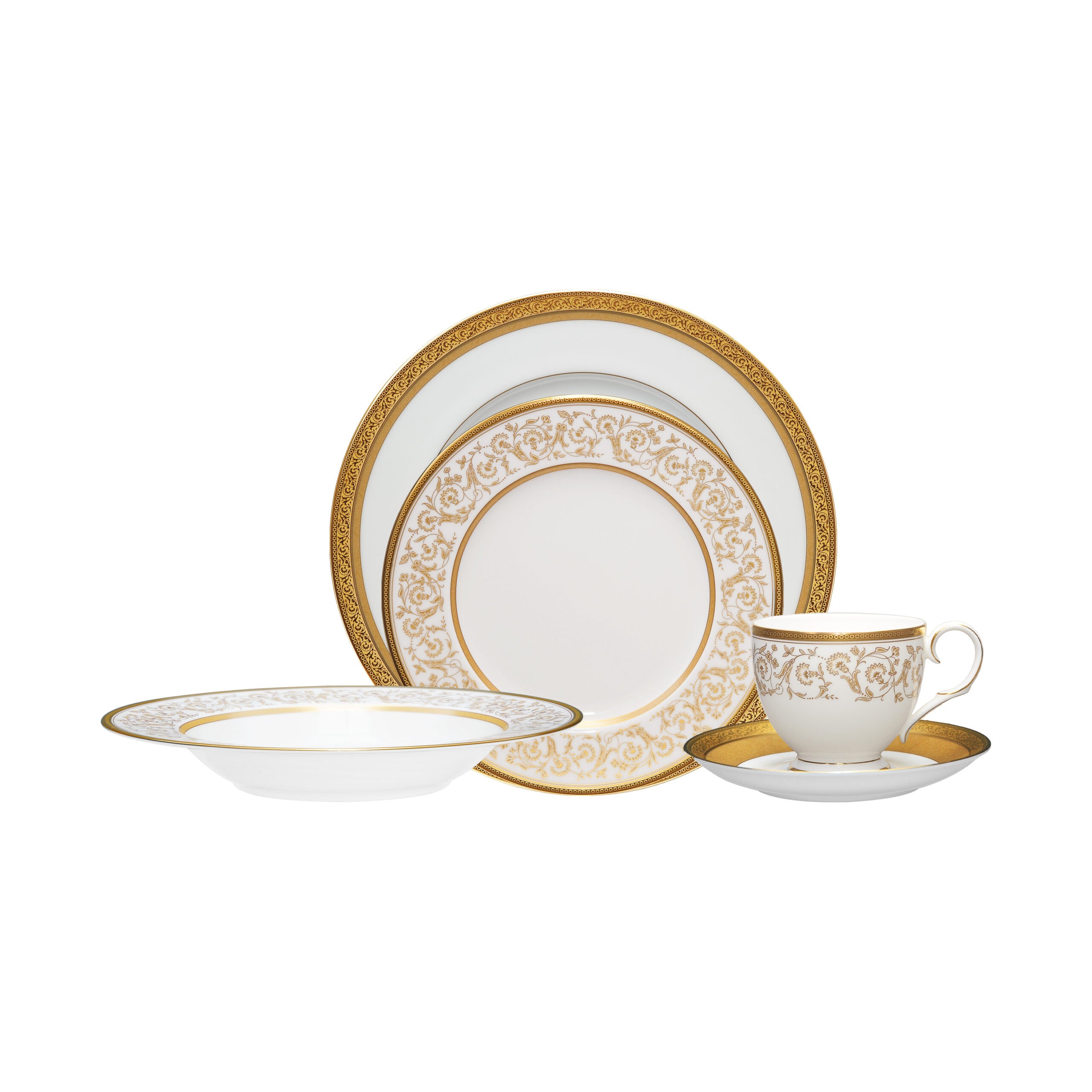 Noritake 47Pcs Dinner & Tea Set for 8 Person - Summit Gold