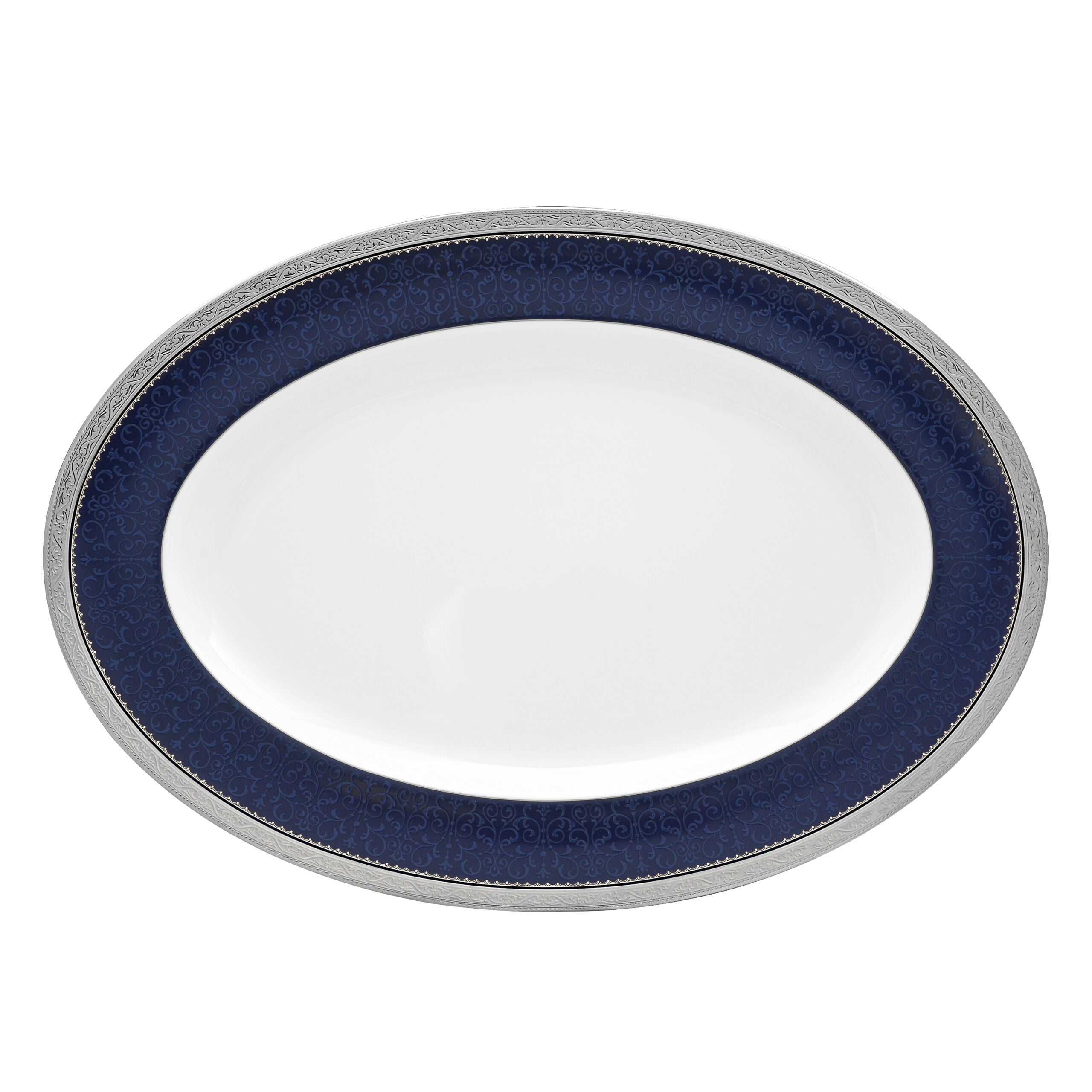 Noritake 96Pcs Dinner & Tea Set for 12 Person - Odessa Cobalt Platinum