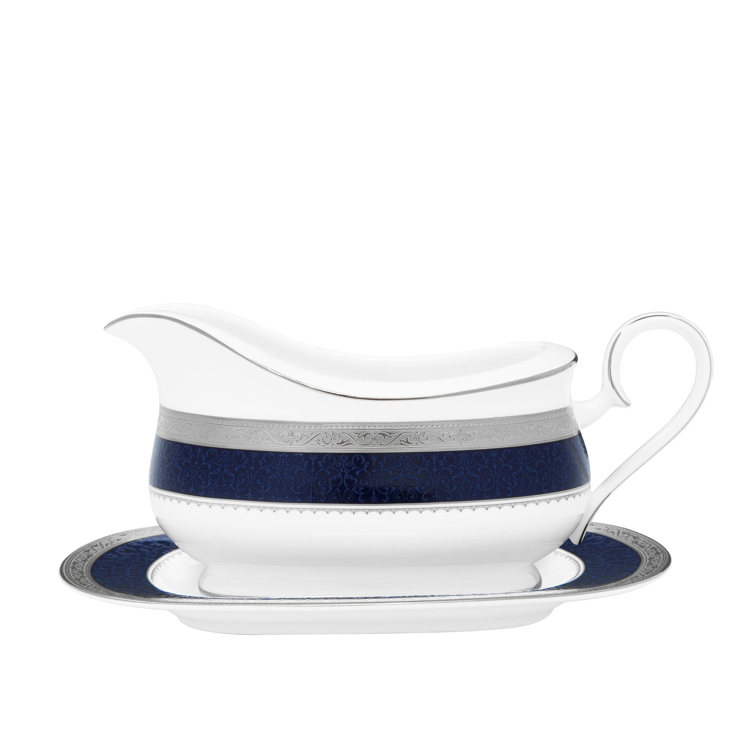 Noritake 96Pcs Dinner & Tea Set for 12 Person - Odessa Cobalt Platinum