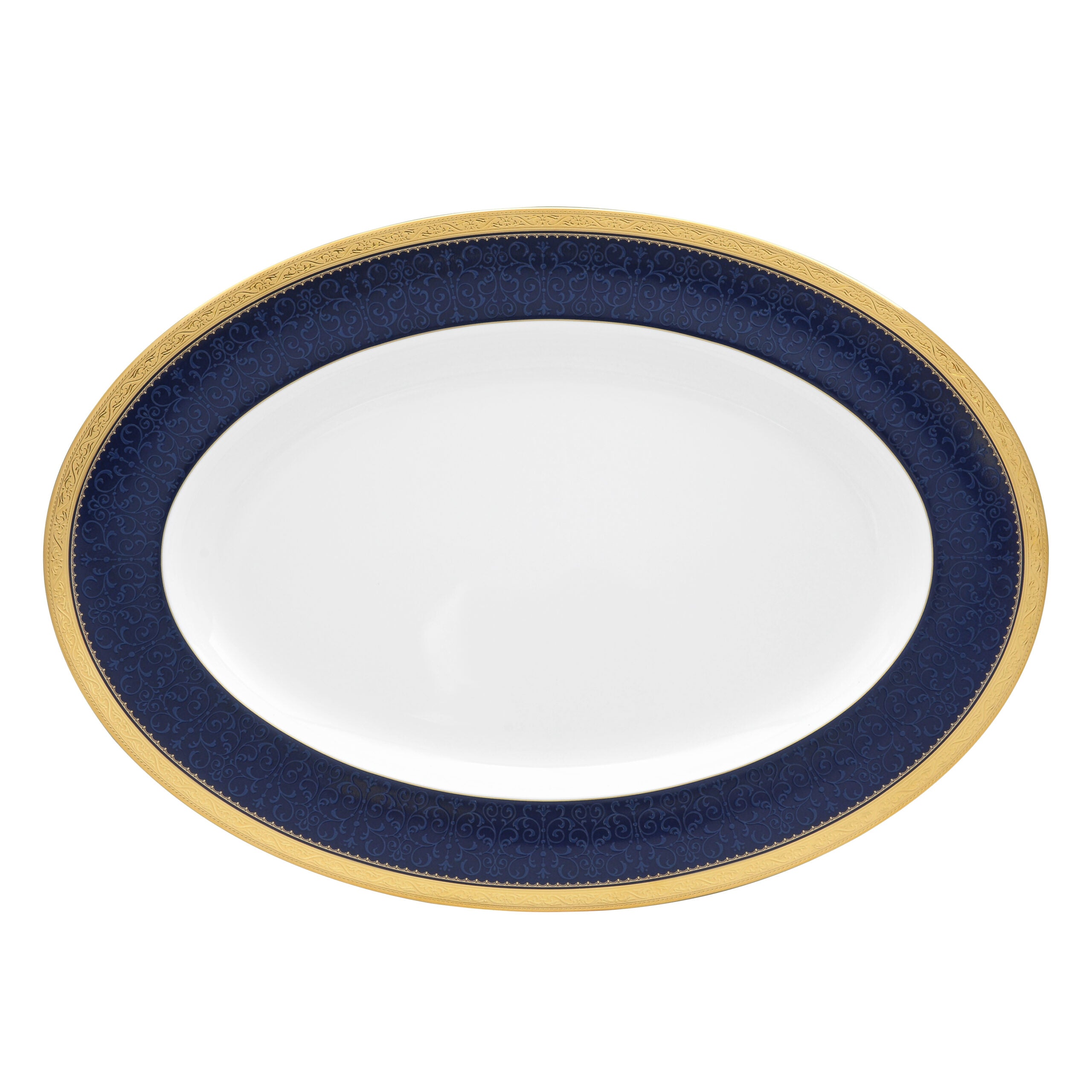 Noritake 96Pcs Dinner & Tea Set for 12 Person - Odessa Cobalt Gold