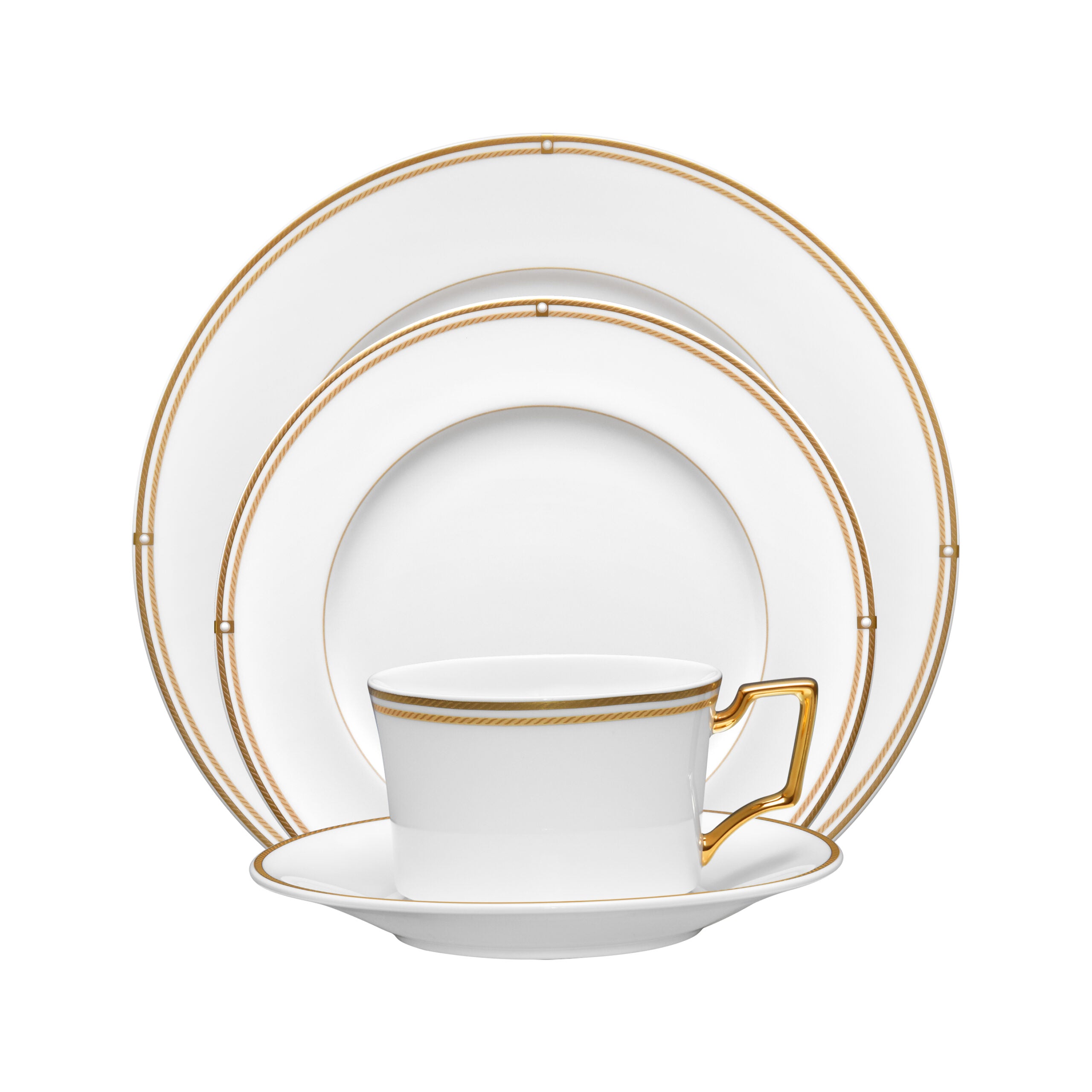 Noritake 24Pcs Tea Set W/Dinner Plate-Aidan Gold