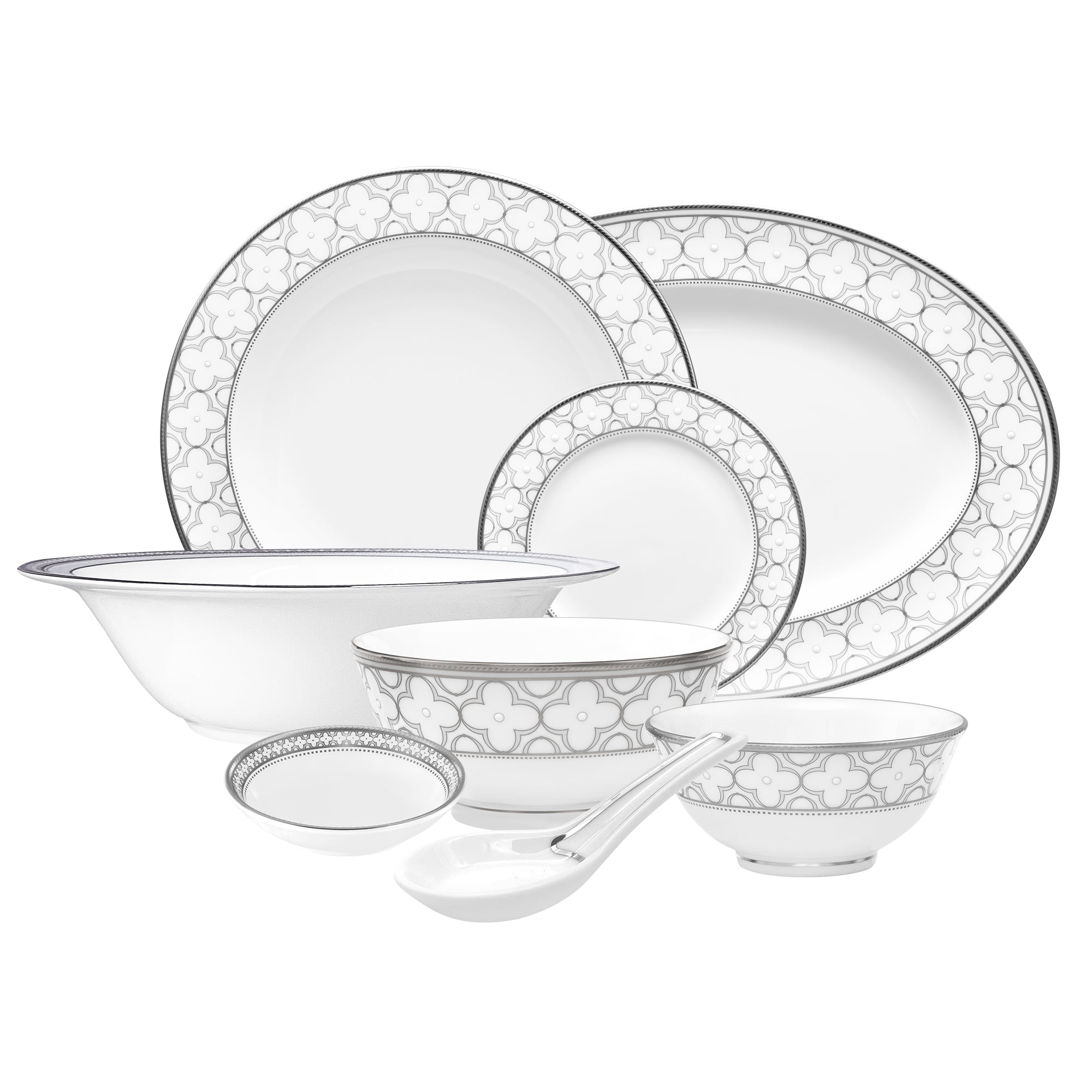 Noritake Trefolio Platinum Asian Dinner Set (6 Person)