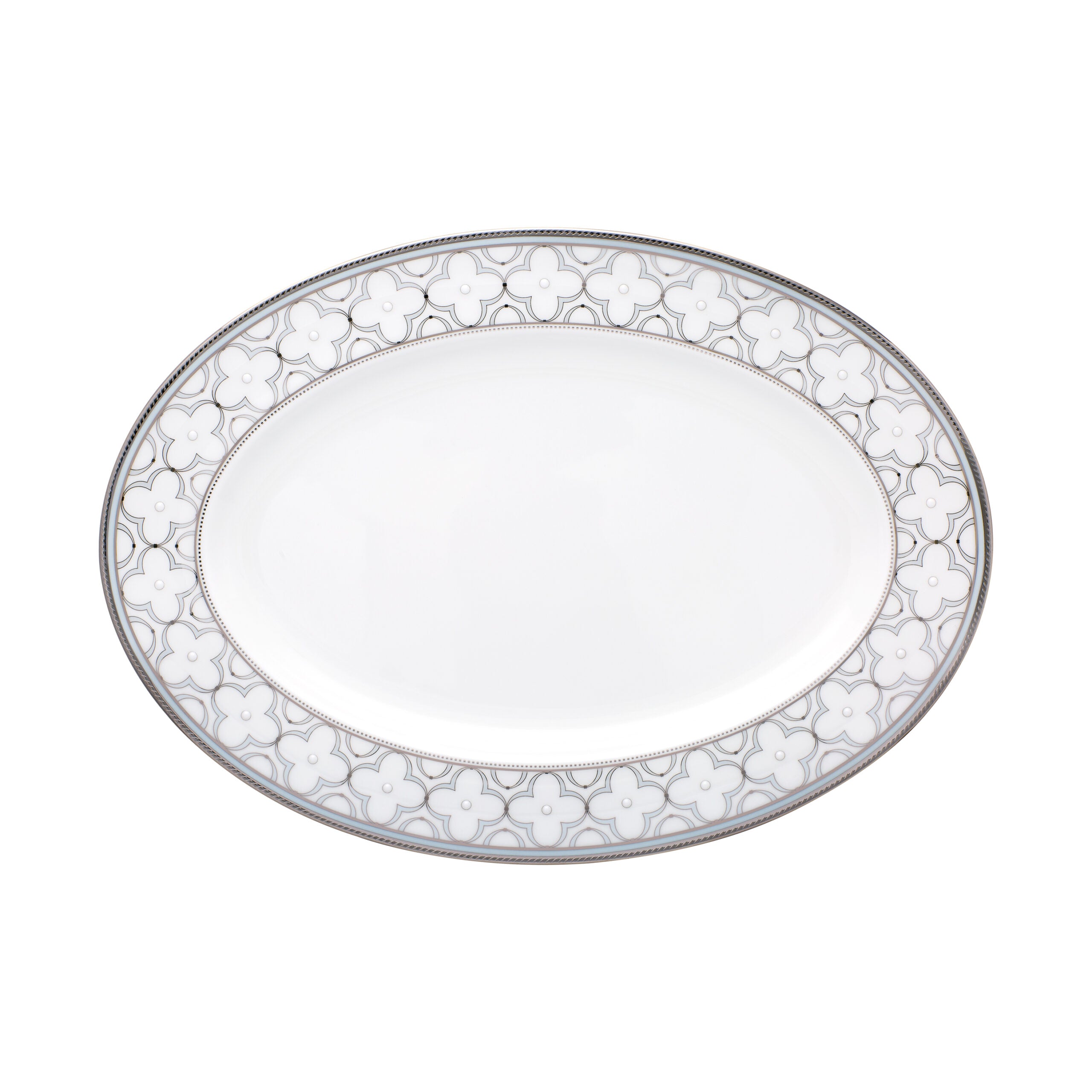 Noritake 96Pcs Dinner & Tea Set for 12 Person - Trefolio Platinum