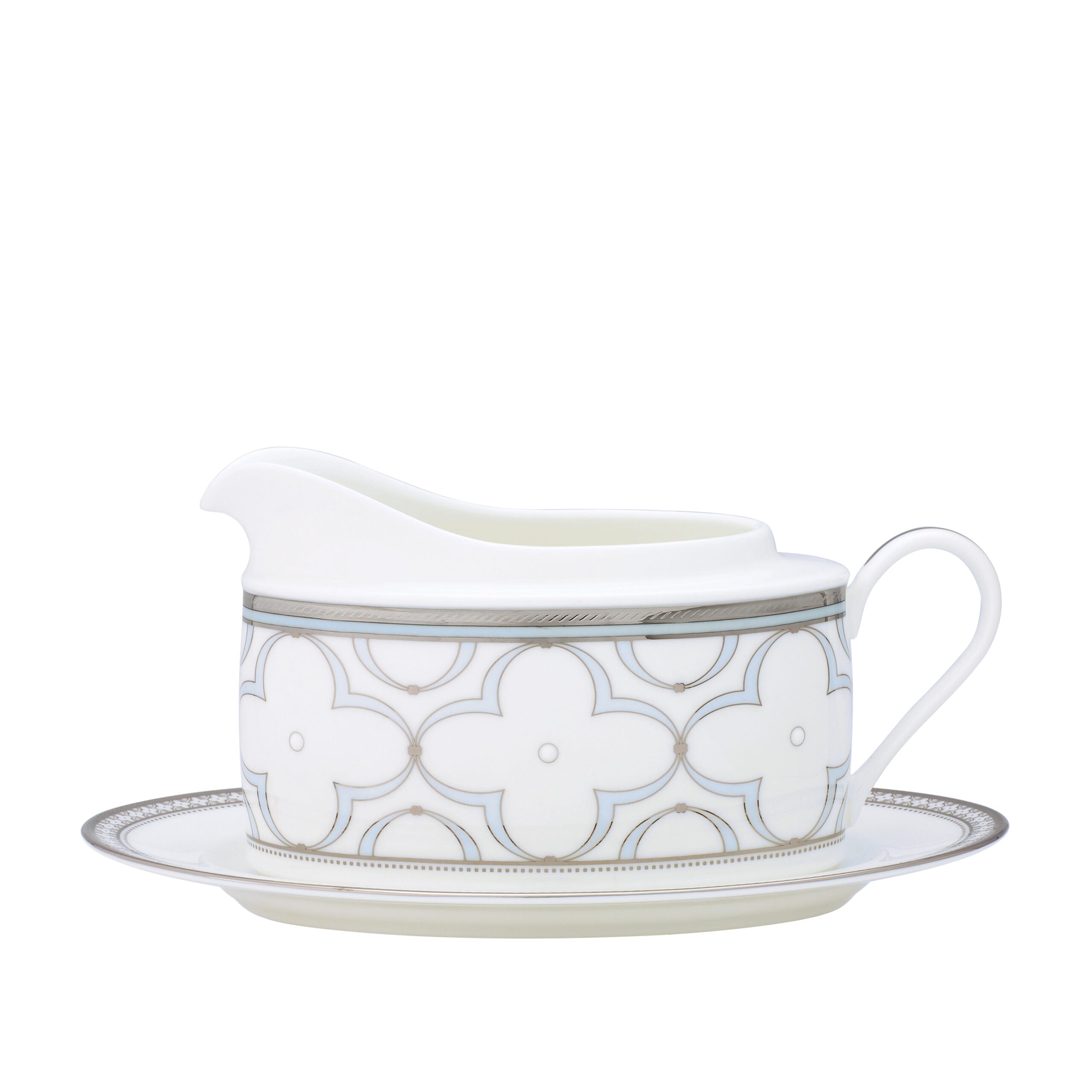 Noritake 96Pcs Dinner & Tea Set for 12 Person - Trefolio Platinum