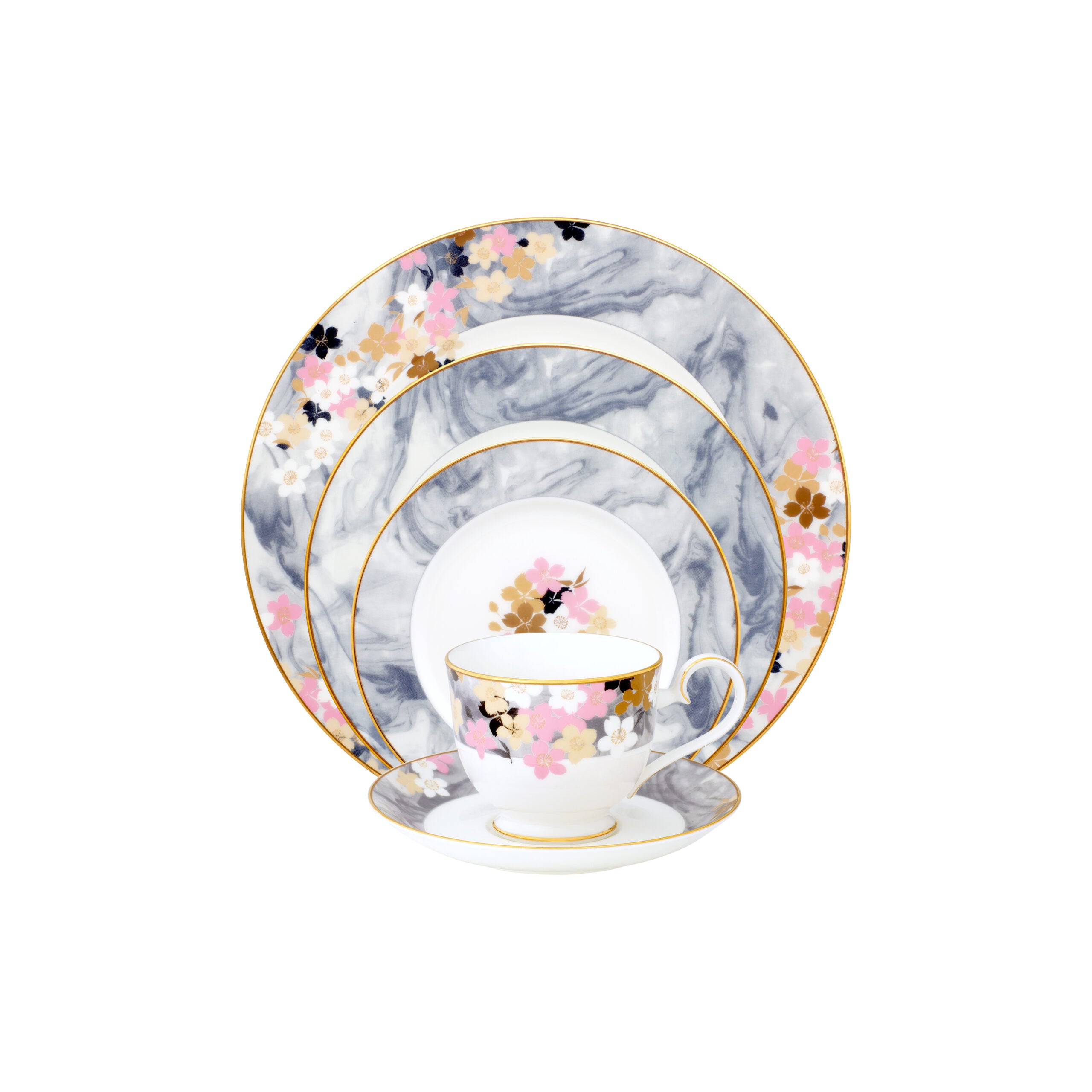 Noritake 96pcs Dinner and Tea Set for 12 Person - Moonlit Blossoms