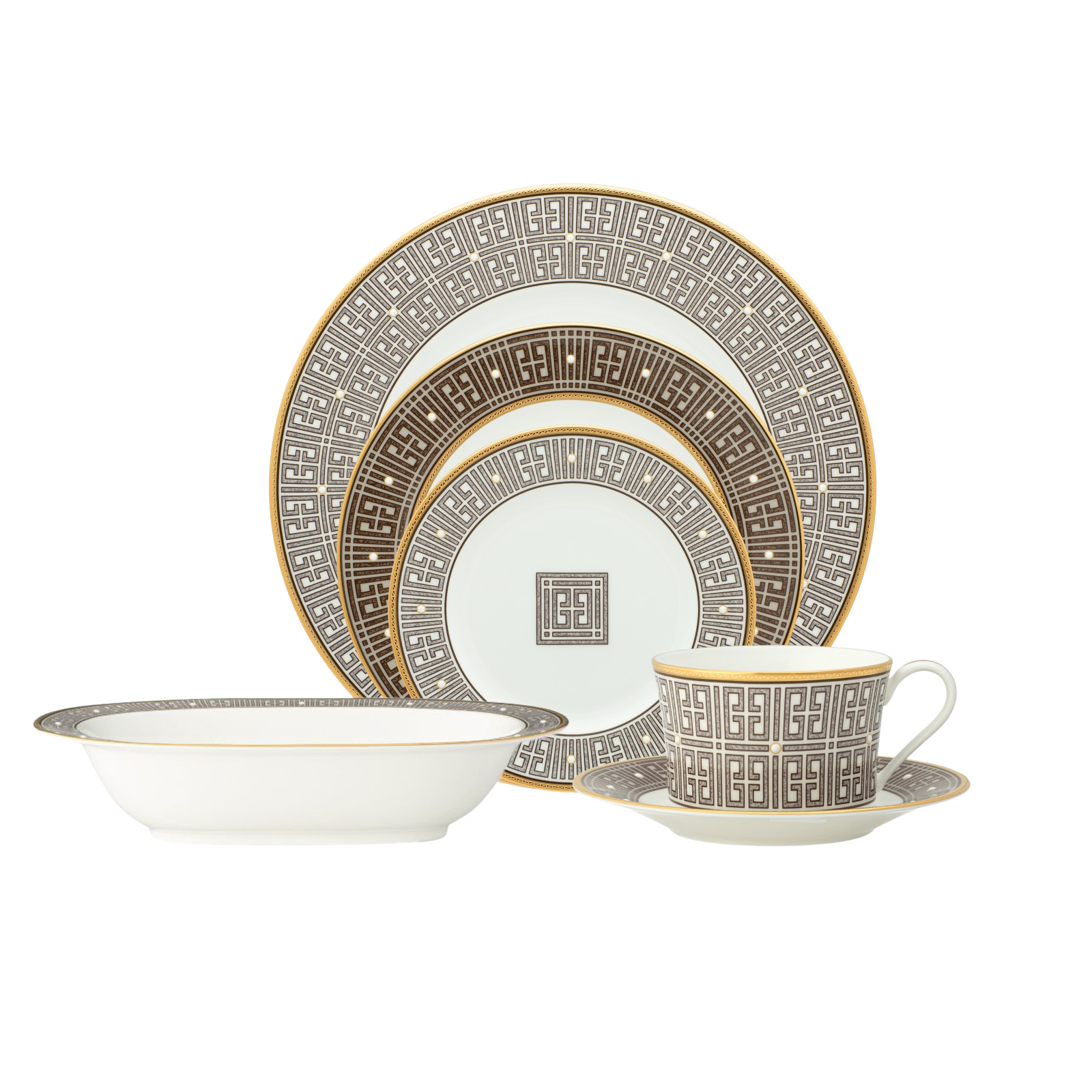 Noritake 47Pcs Dinner & Tea Set for 8 Person - Infinity Bronze