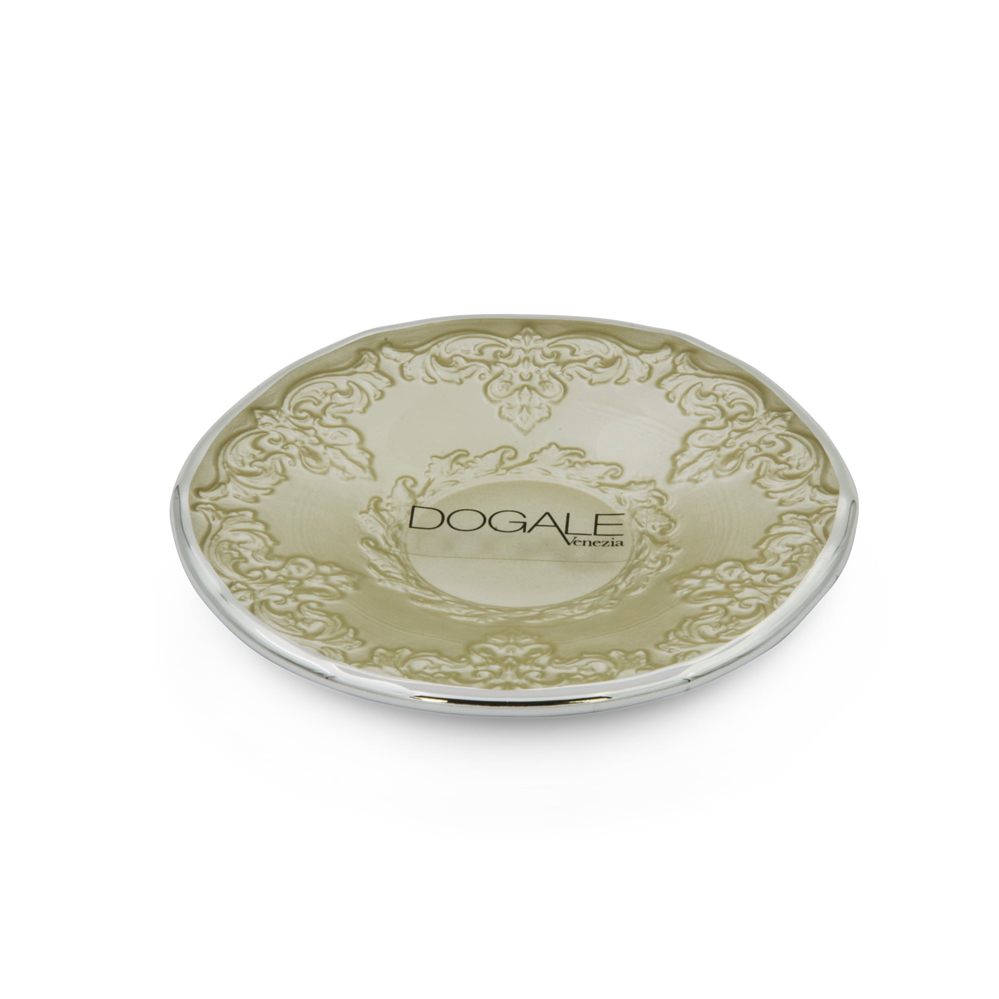 Dogale Beige Plane Embroidery Saucer