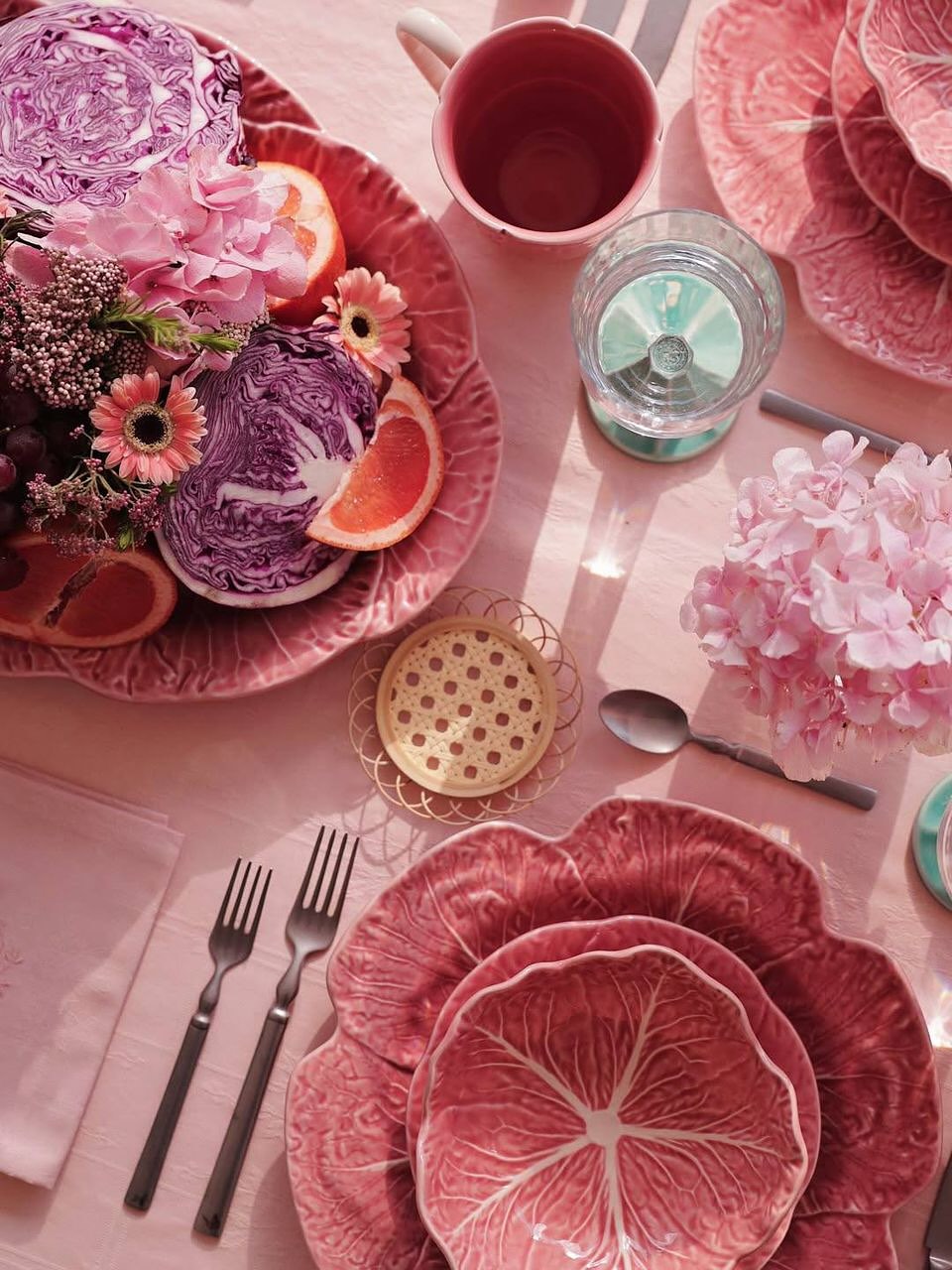 Bordallo Pinheiro 12Pcs Dinner Set - Cabbage Rose