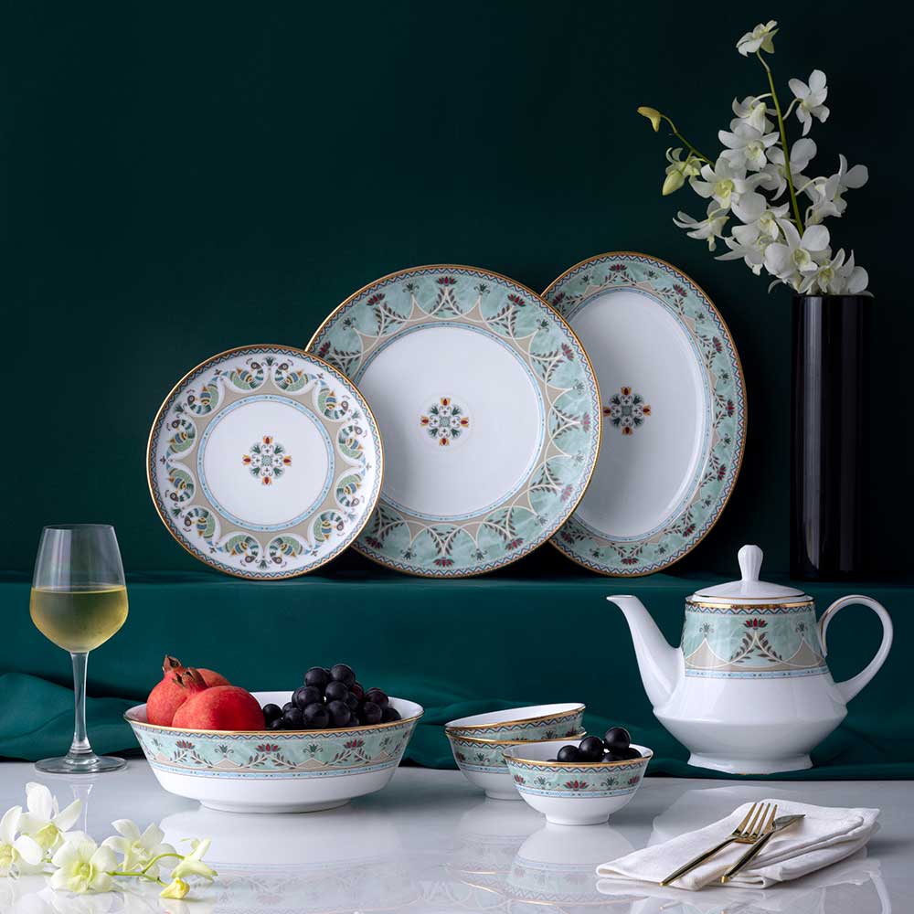 Noritake 47Pcs Dinner & Tea Set for 8 Person - Serene Garden