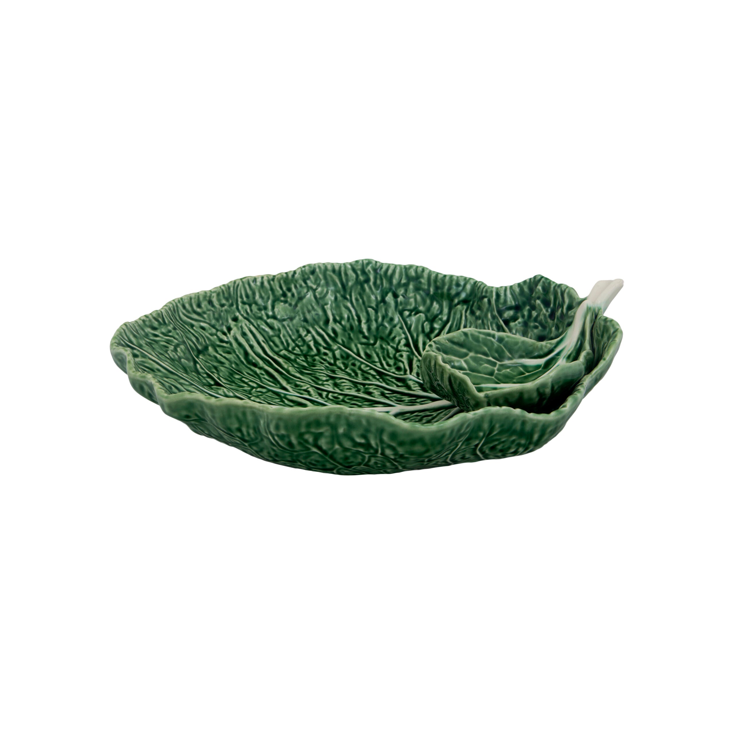 Bordallo Pinheiro Leaf with Bowl 34cm - Natural Cabbage