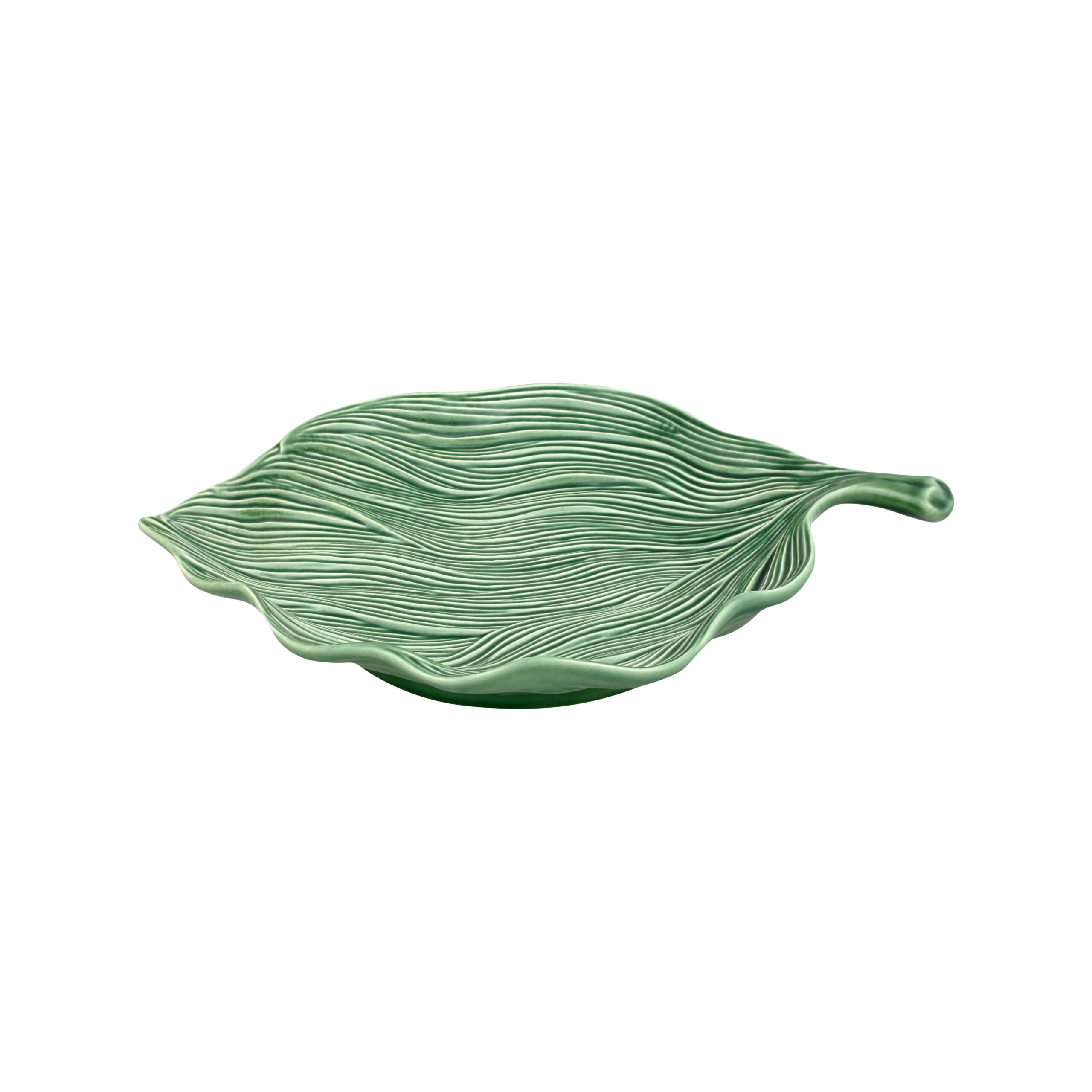Bordallo Pinheiro Green Small Platter 37cm - Leaves
